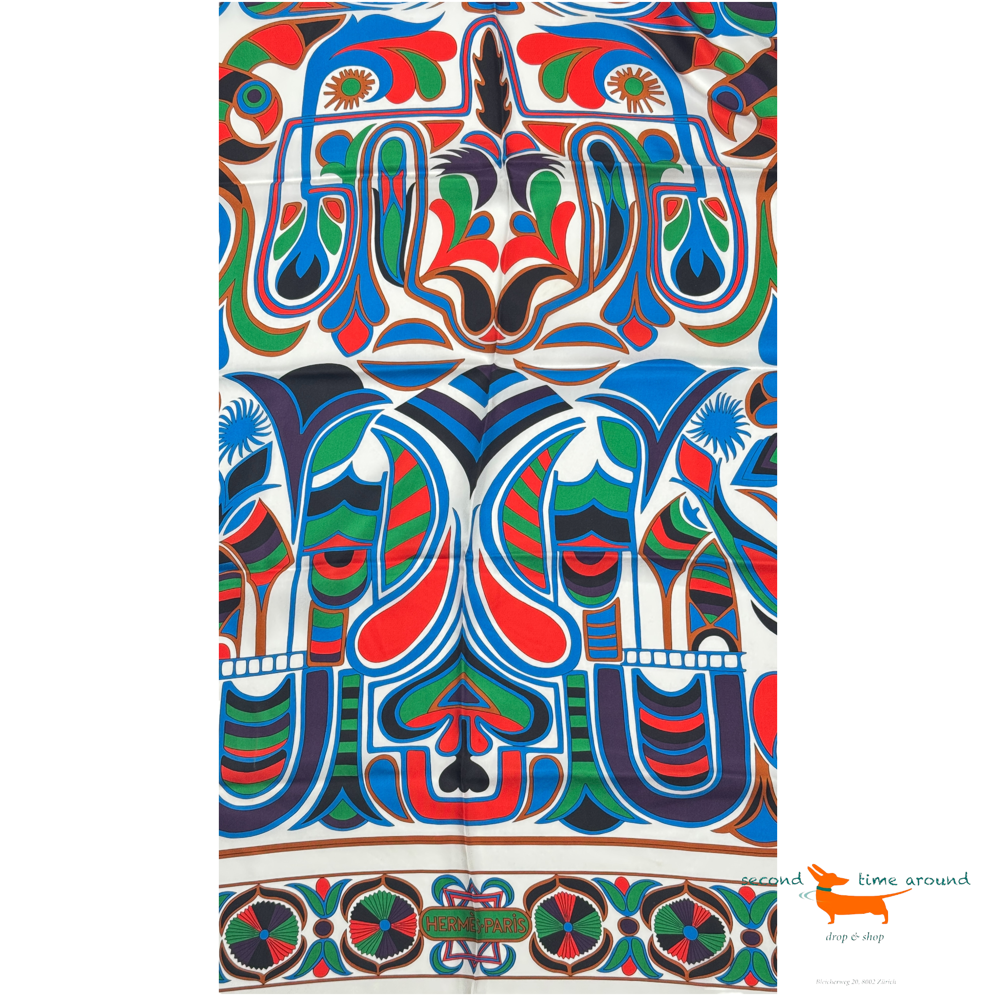 Hermes Blue Silk Twill 140x140 cm Flowers of South Africa Scarf