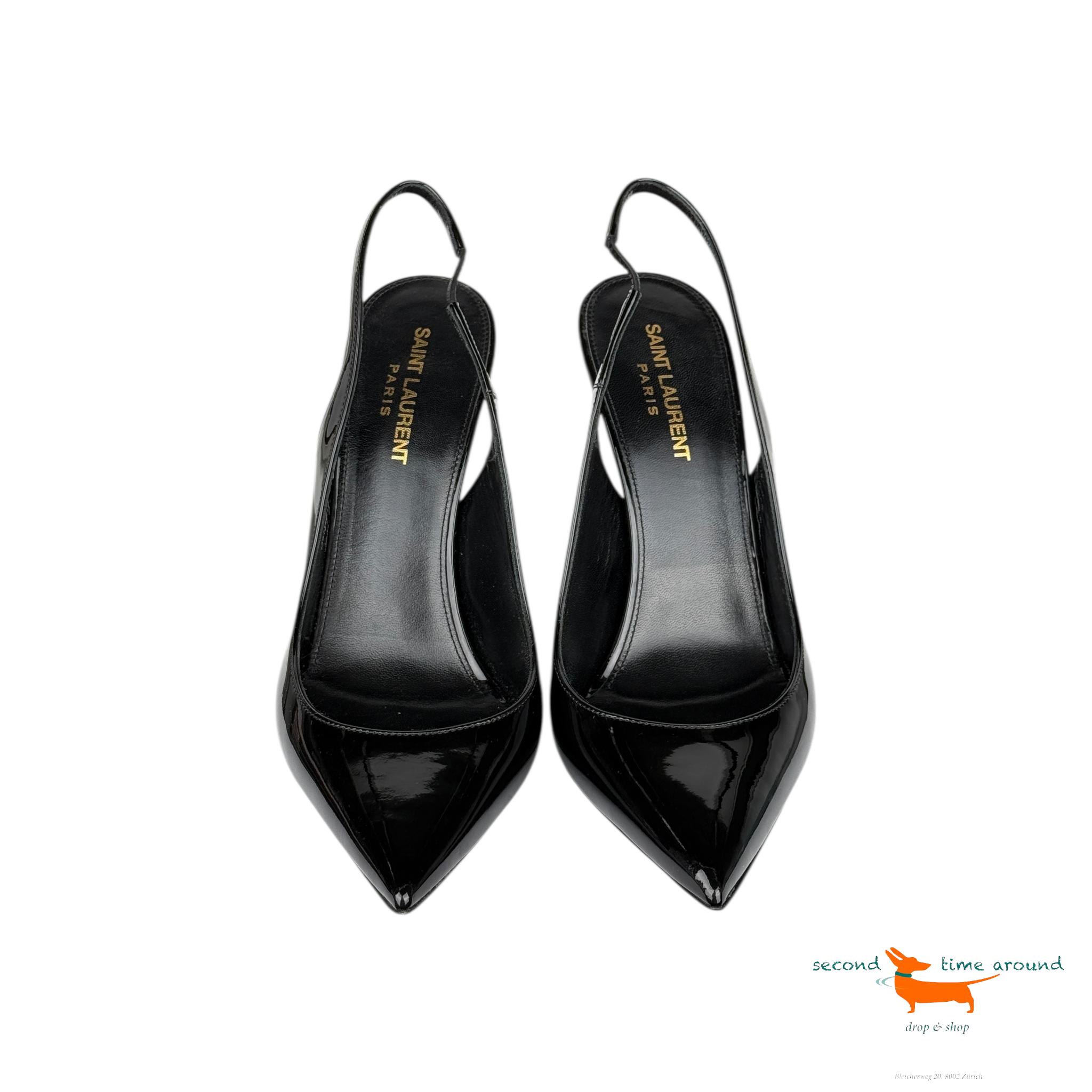 Saint Laurent Opyum Patent Leather Pumps With Gold Heel