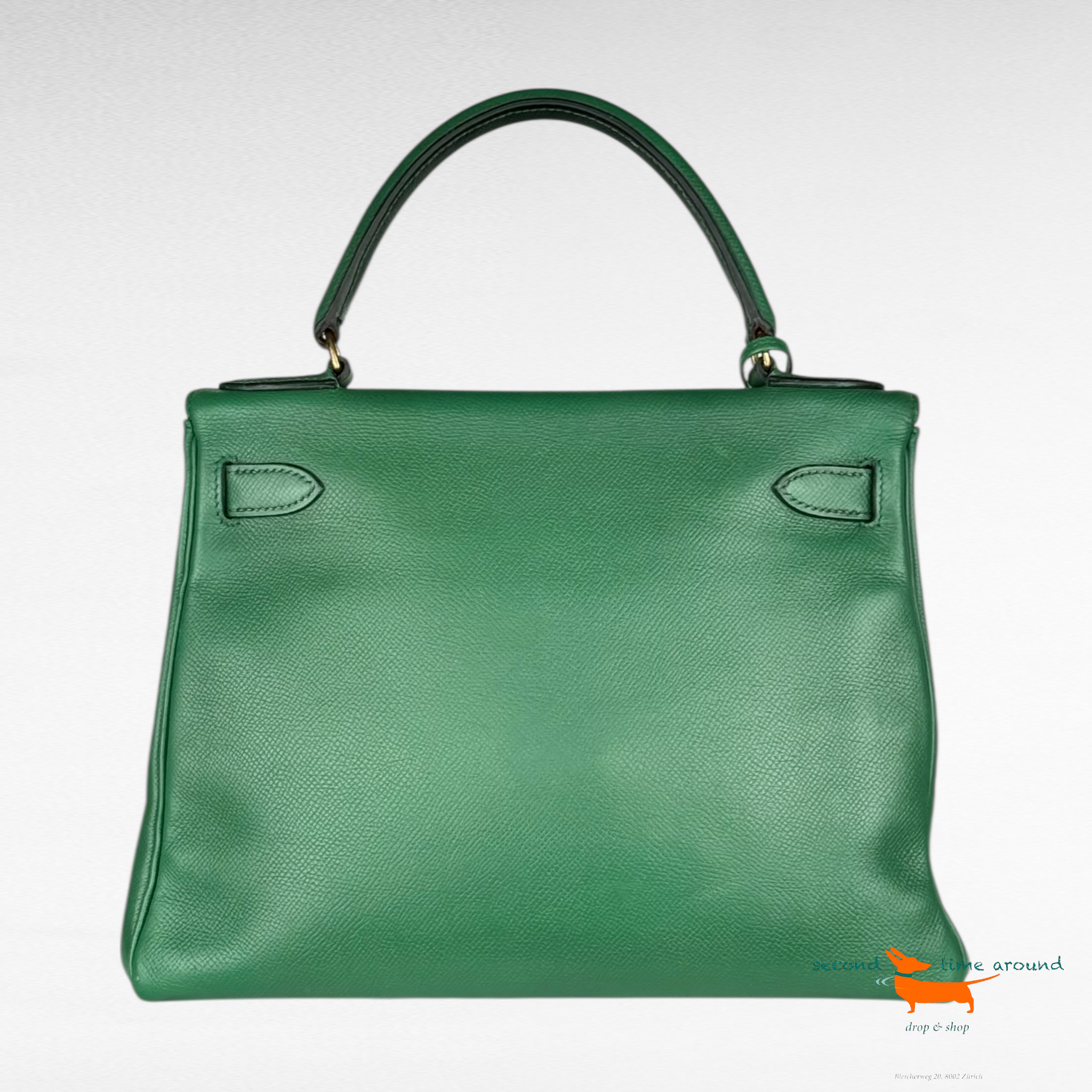 Hermes Kelly Epsom 28 Green Bag