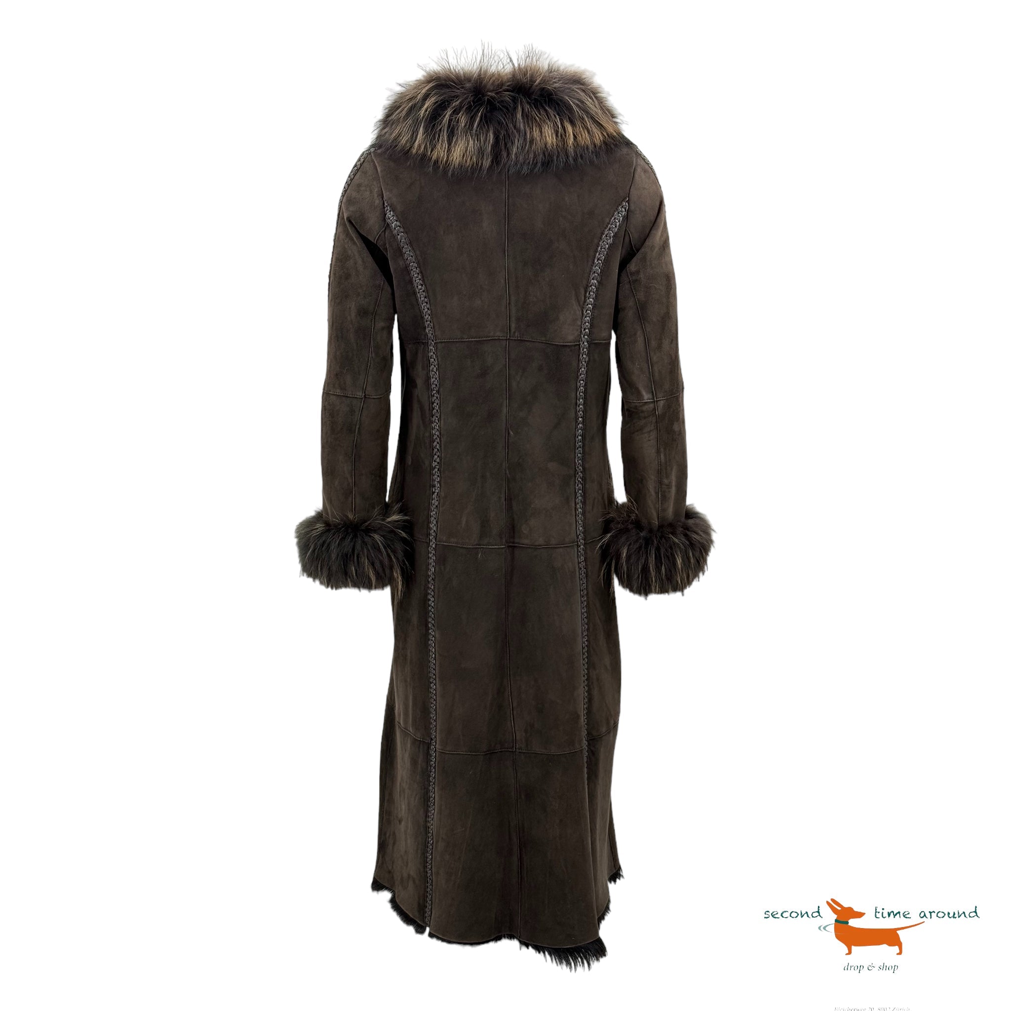 Entre Deux Lambskin Coat with Fox