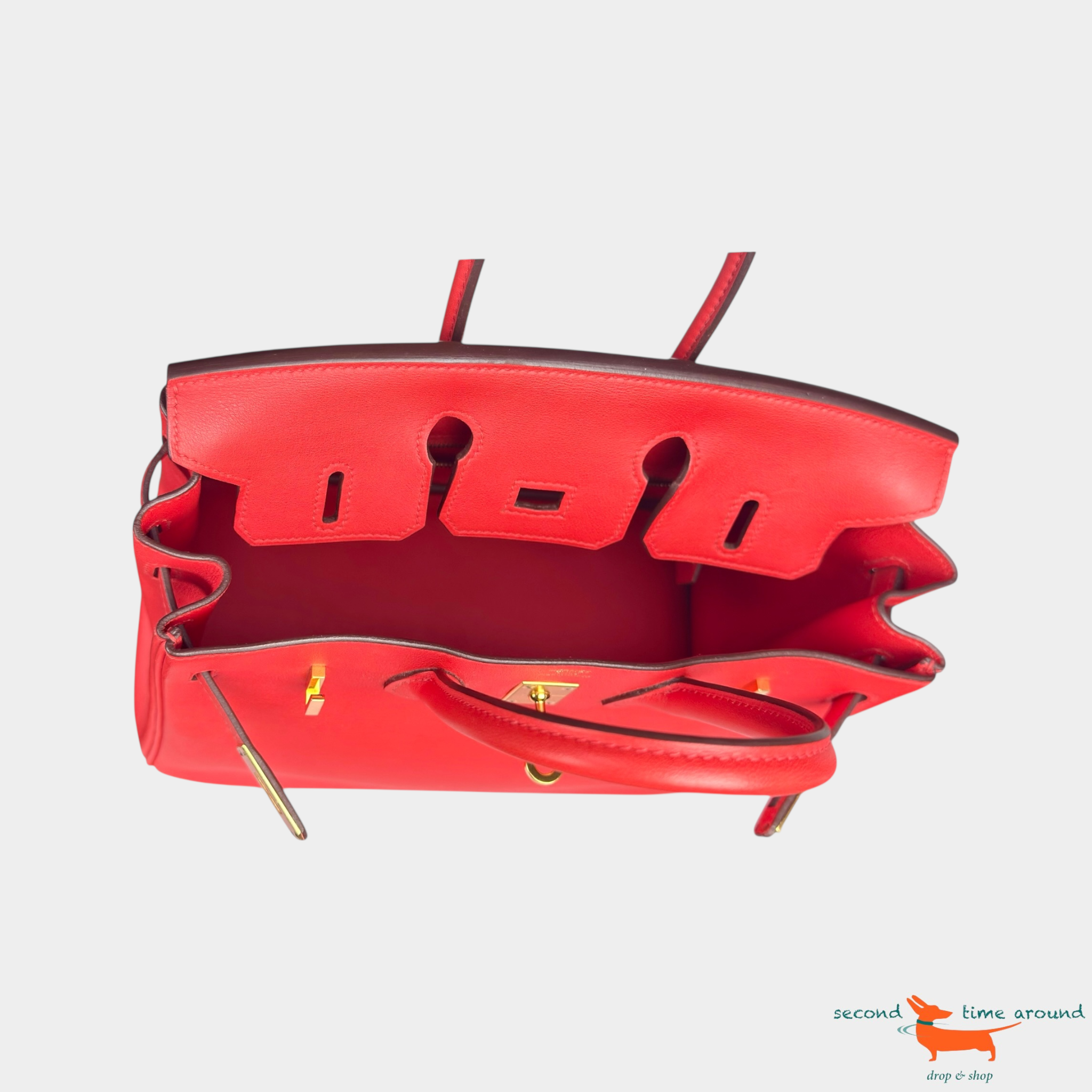 Hermes Birkin 25 Veau Swift Rouge Tomate Bag