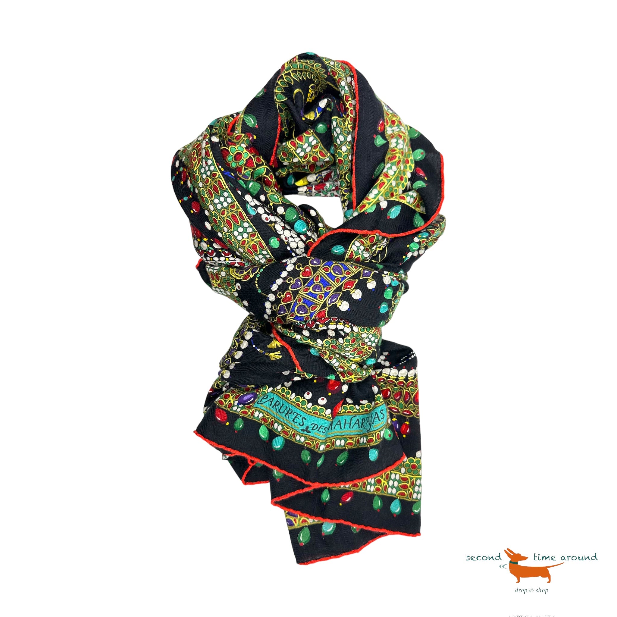 Hermes Scarf Cashmere Silk Parures des Maharajas