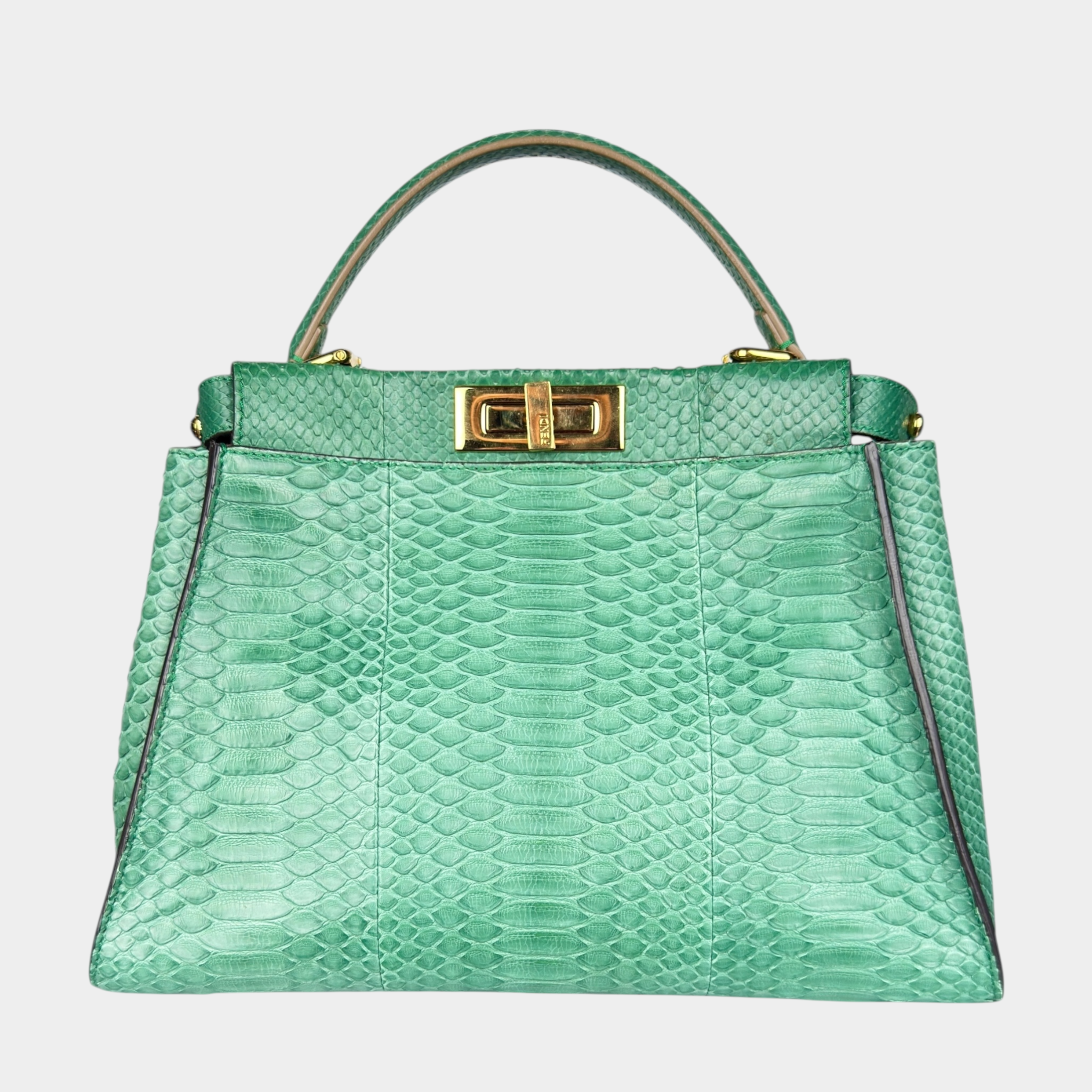 Fendi Peekaboo Mint Green Python Bag