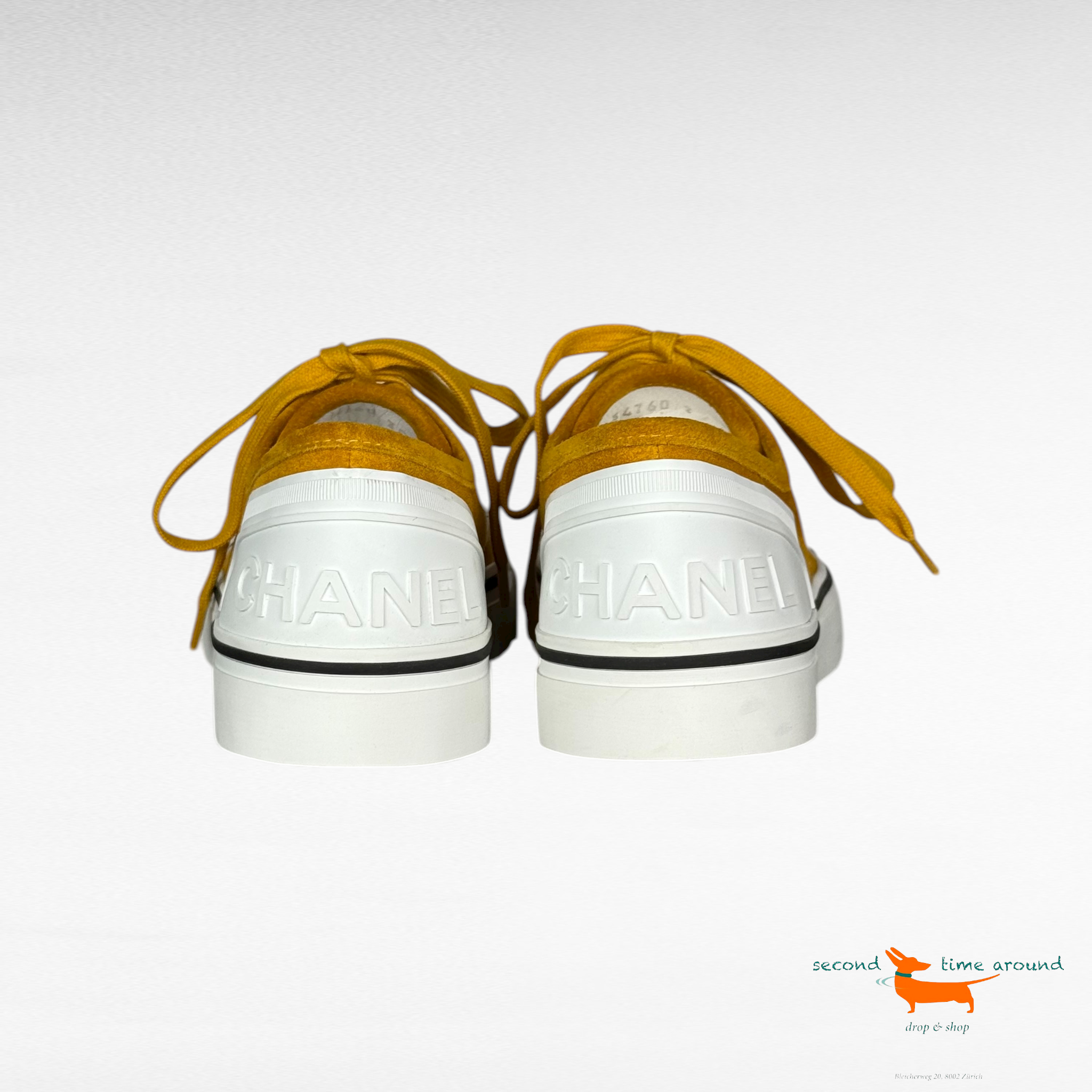Chanel Mustard Suede Sneaker