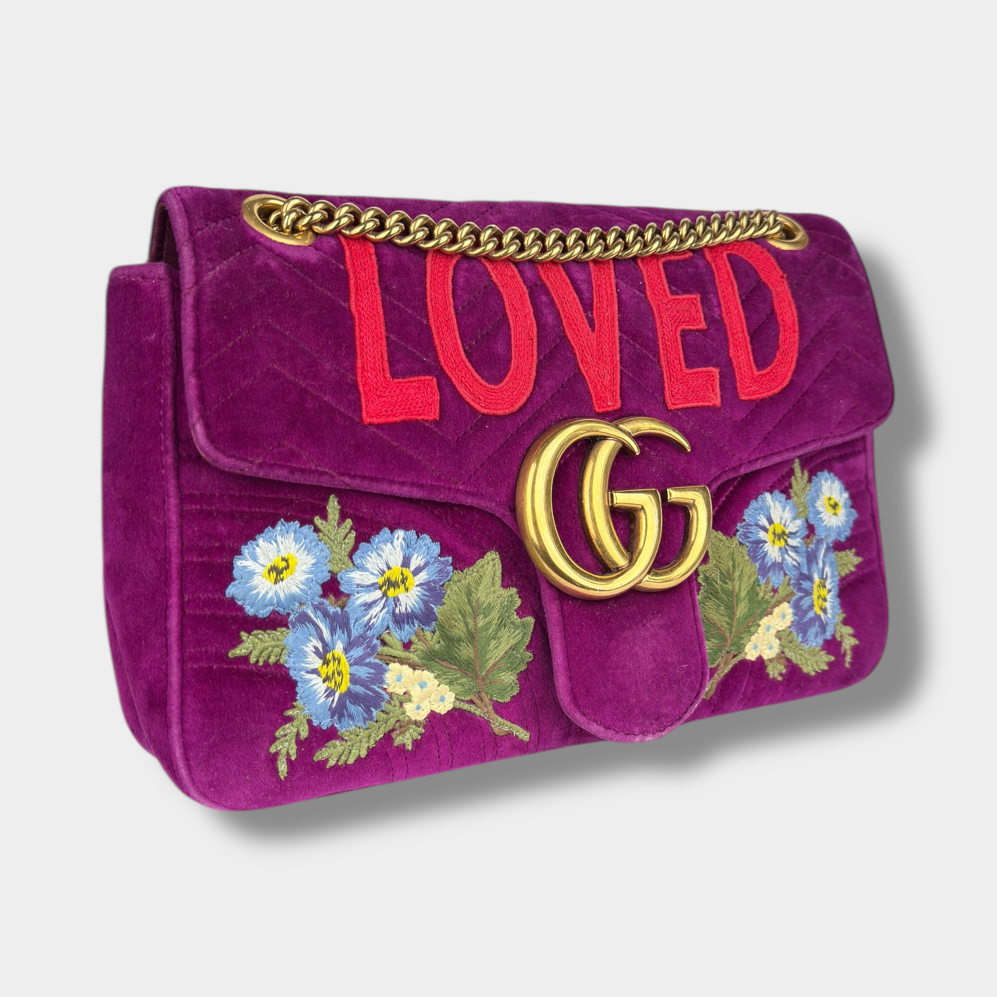 Gucci GG Marmont Velvet Loved Shoulder Bag