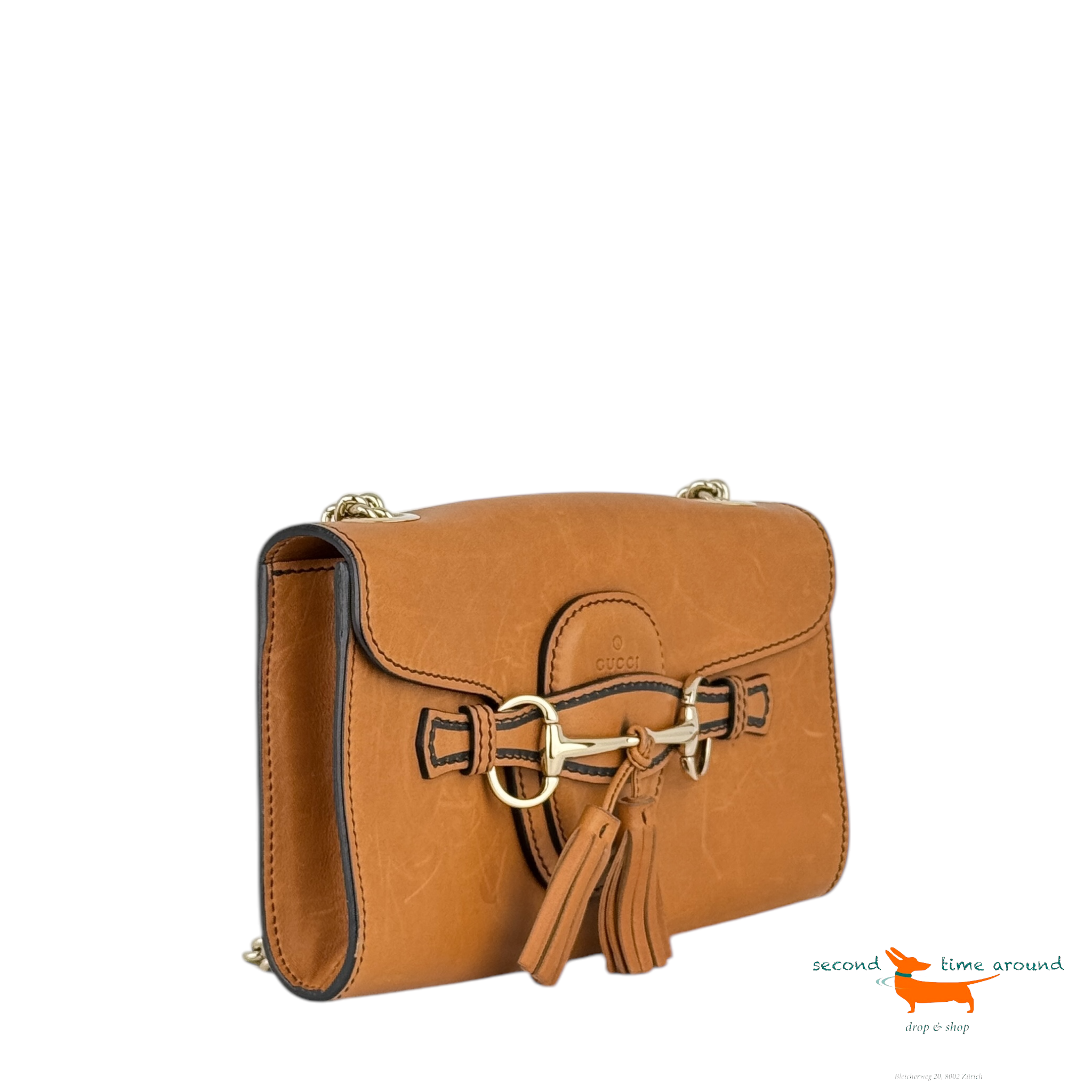 Gucci Gucci Brown Leather Emily Chain Crossbody Bag