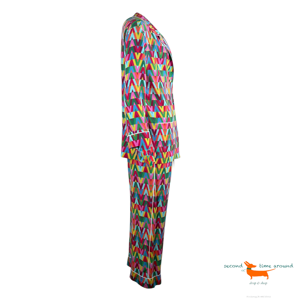 Valentino Silk Pyjama Style Suit