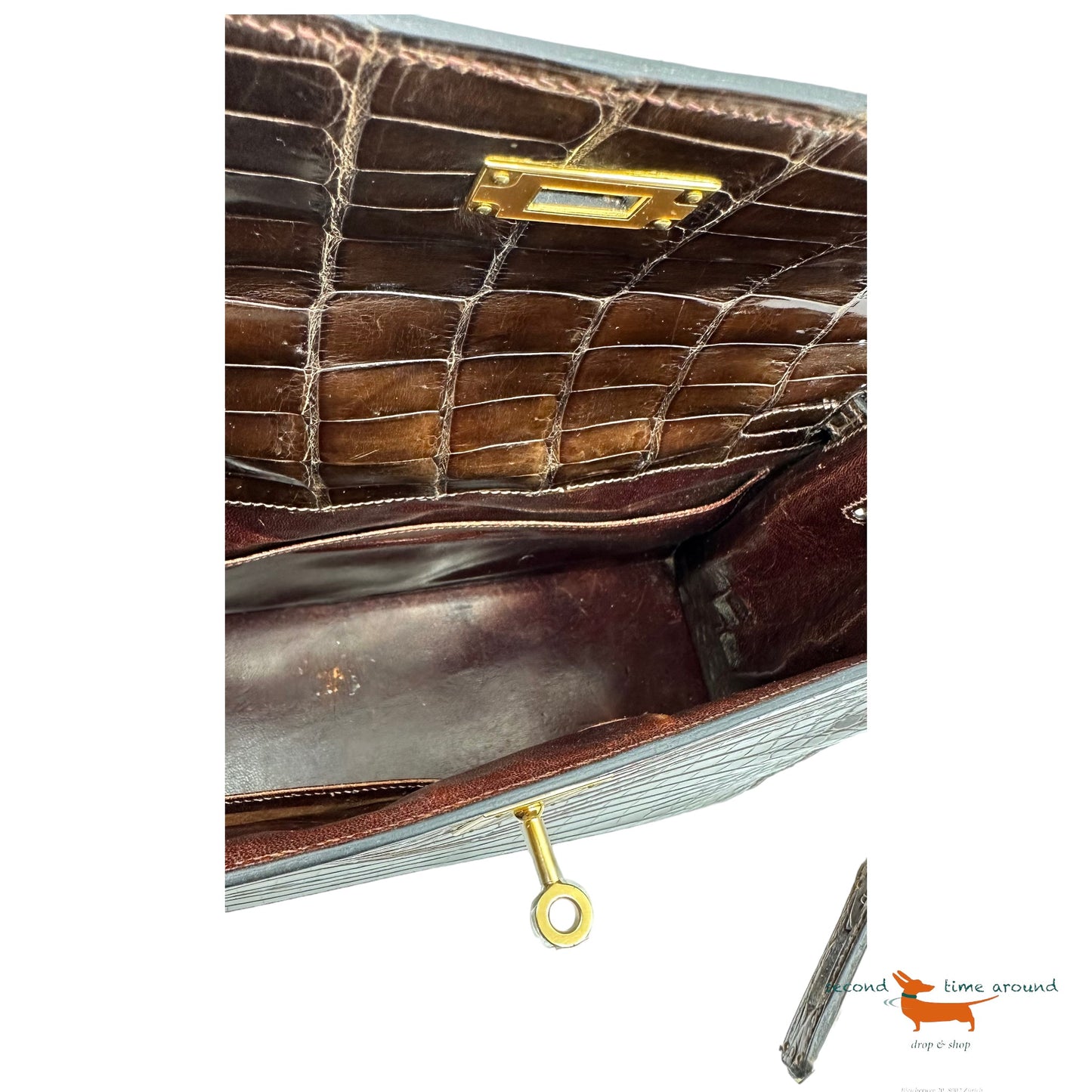 Hermes Kelly Vintage 28 Croco Bag
