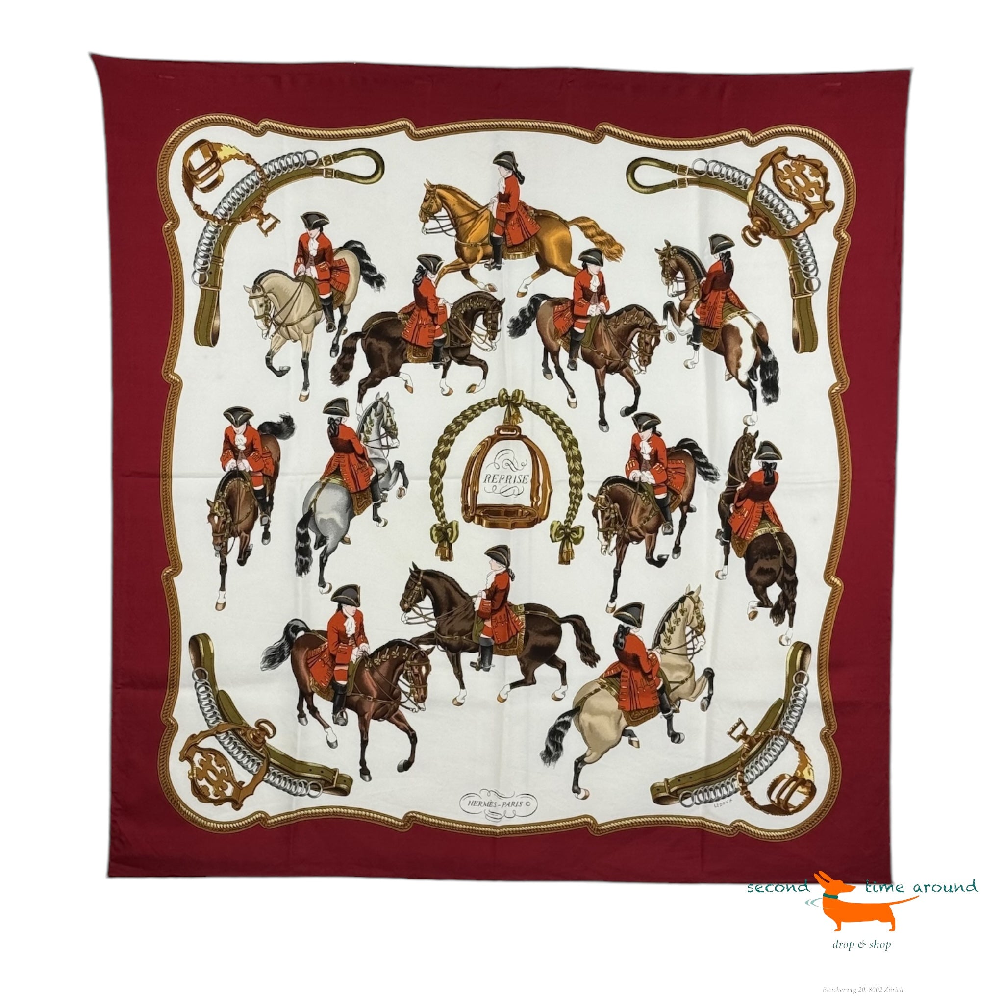 HERMÈS Silk Scarf Repriseby Philippe Ledoux 1970