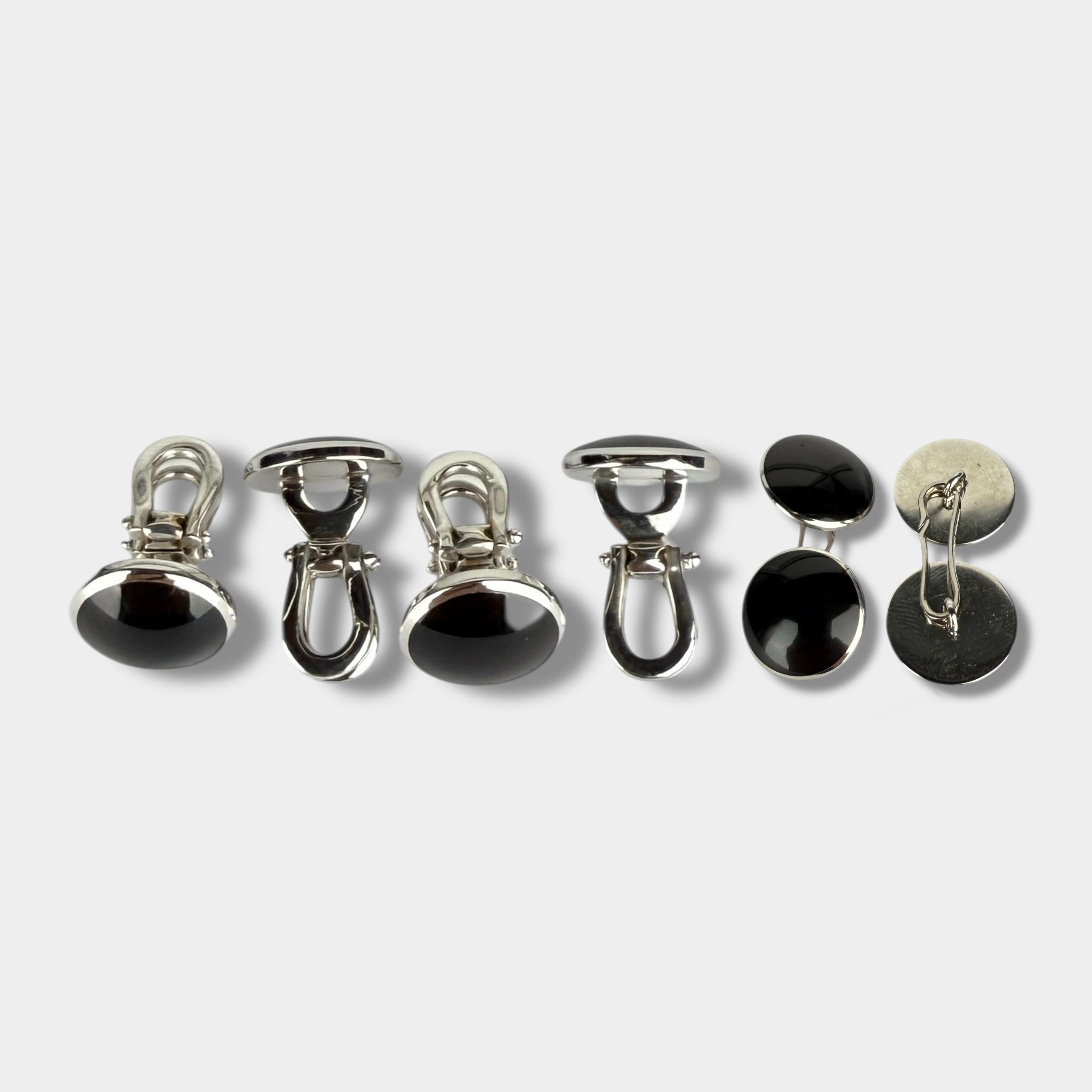 Tom Ford White Gold and Onyx Cufflinks and Shirt Studs