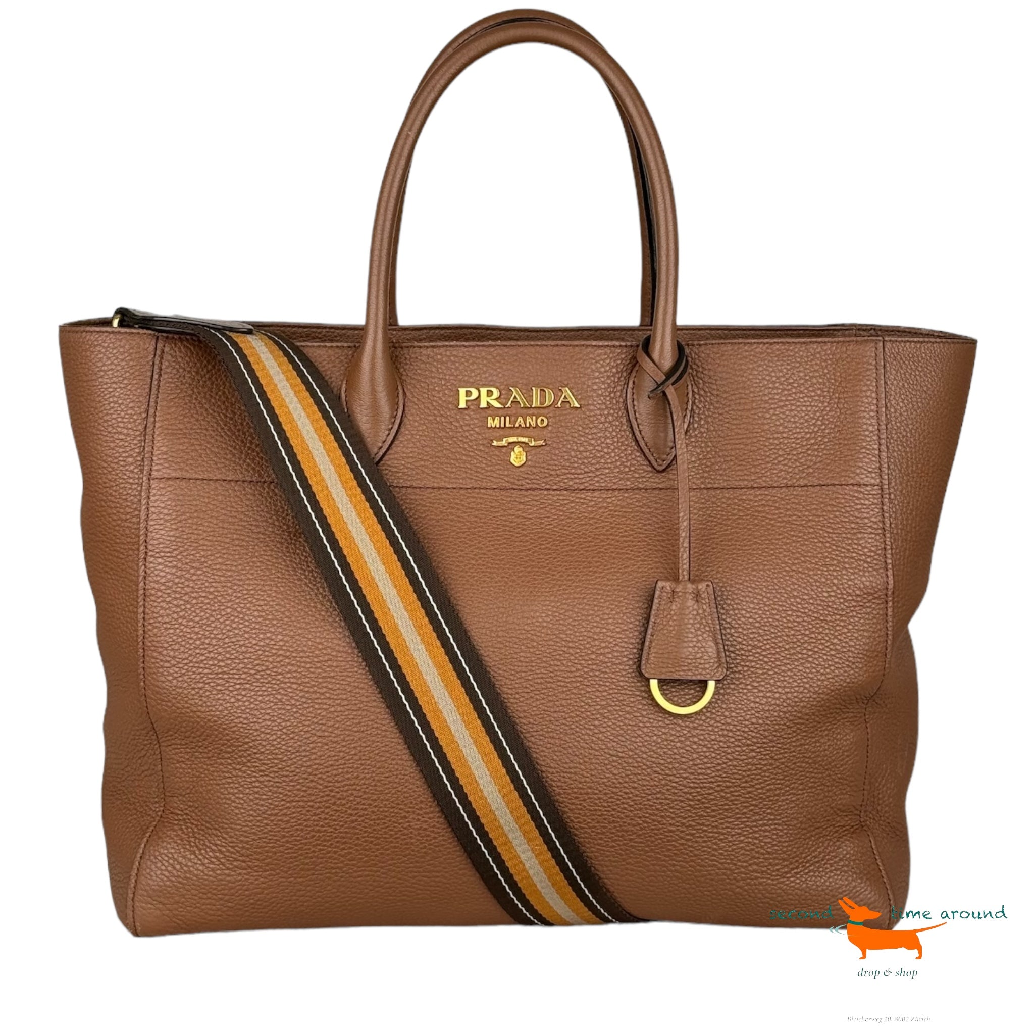 Prada Vitello Daino Top Handle Bag