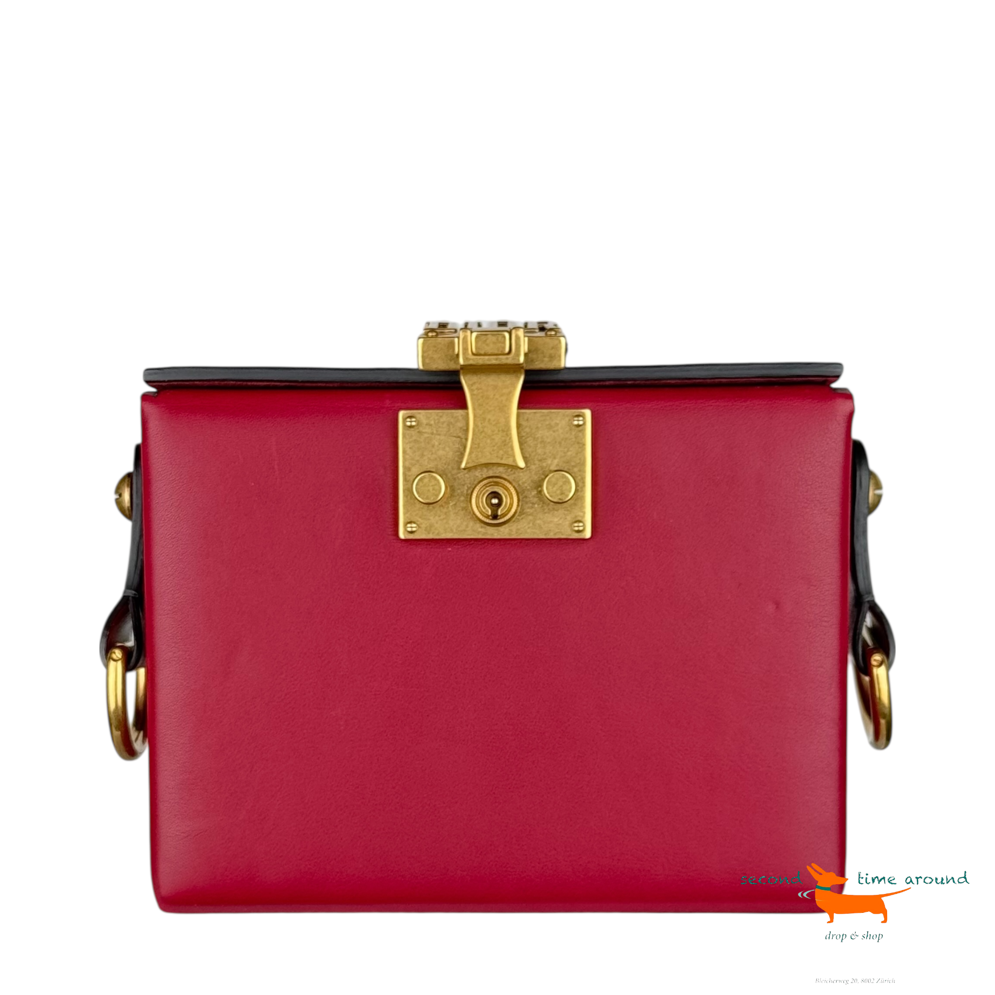 Dior Lambskin Dioraddict Lockbox Red Bag
