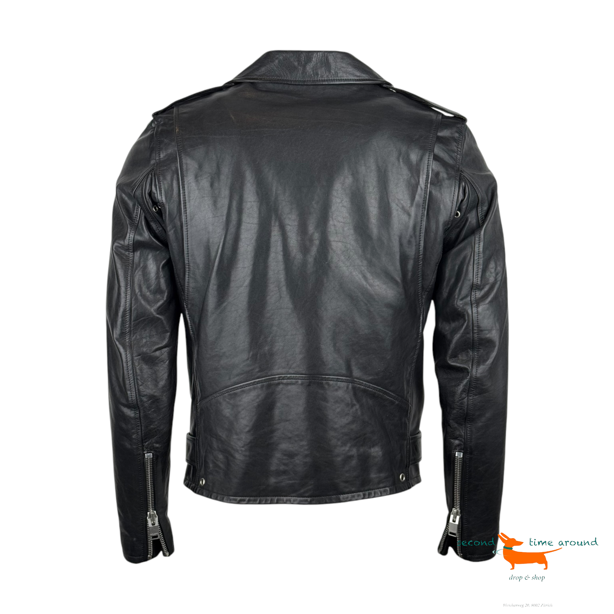 Saint Laurent Motorcycle Jacket In Plunged Lambskin