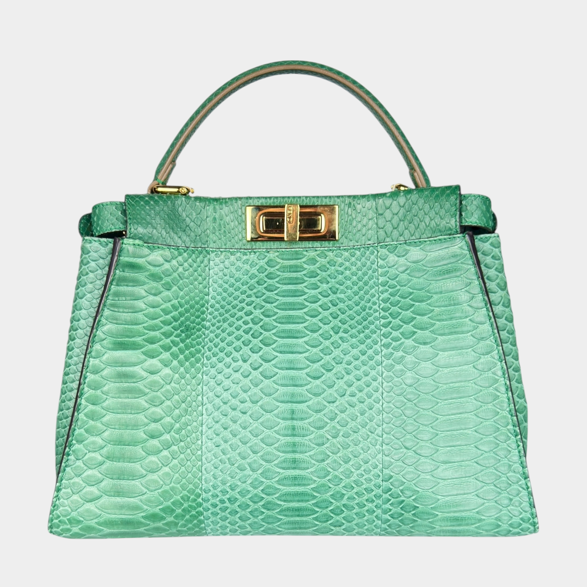 Fendi Peekaboo Mint Green Python Bag