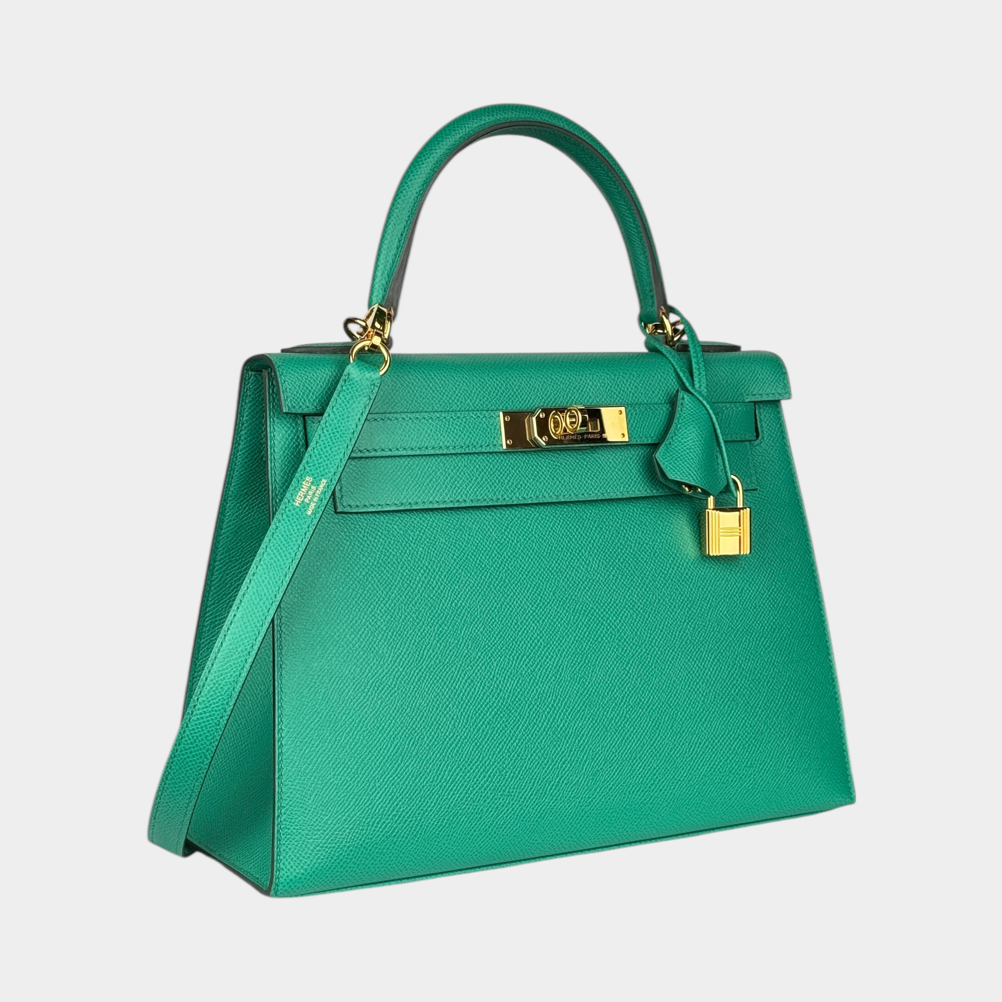 Hermes Kelly II Sellier 28 Epson Green Bag