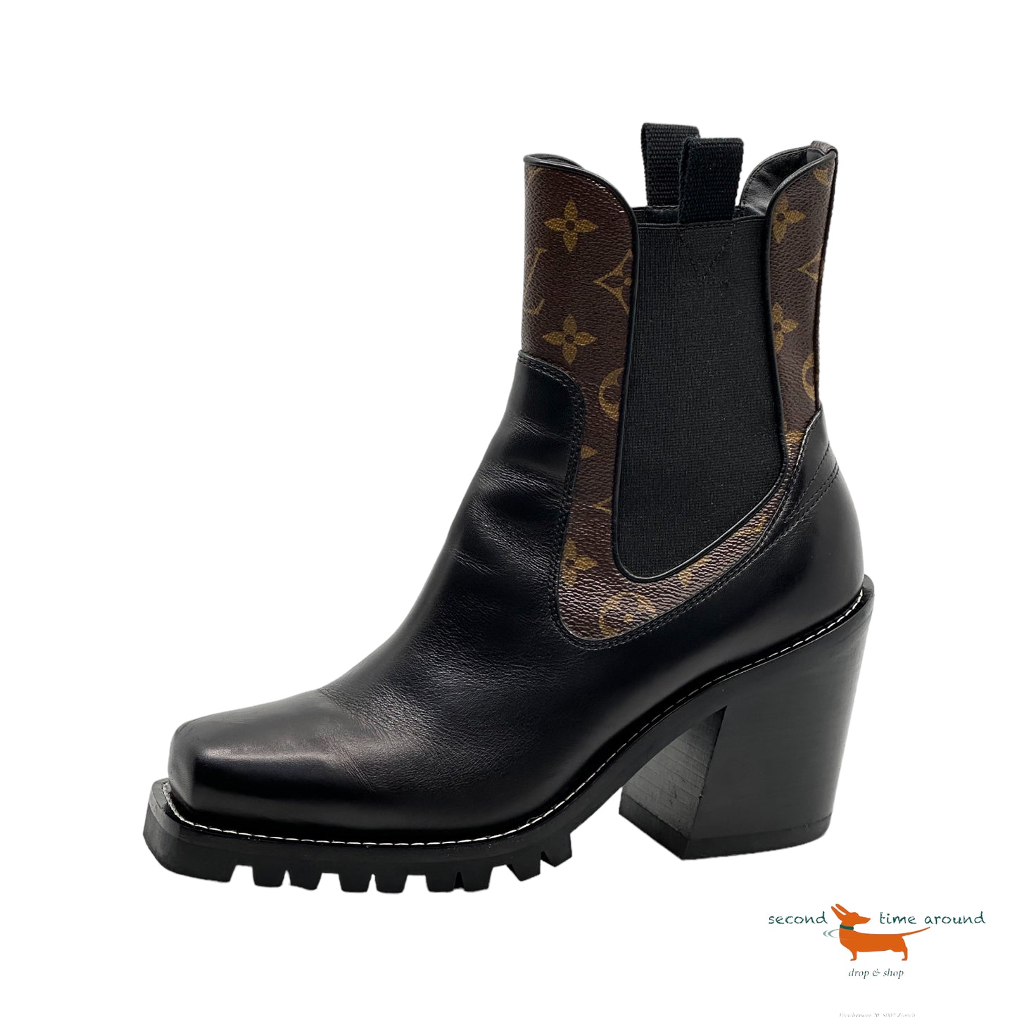 Louis Vuitton Black Square Toe Boot