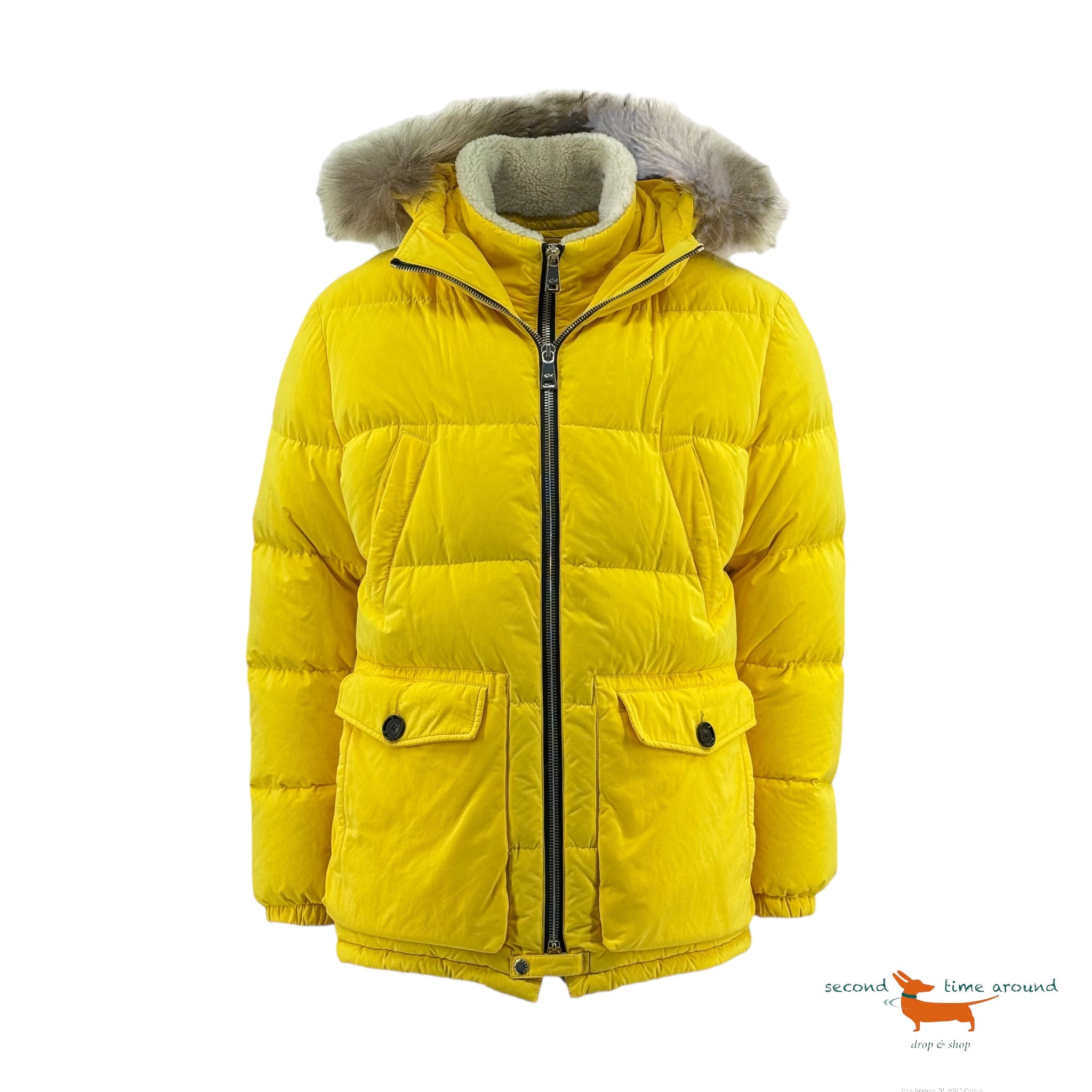 Paul&Shark Down Shearling Collar Bomber Jacket