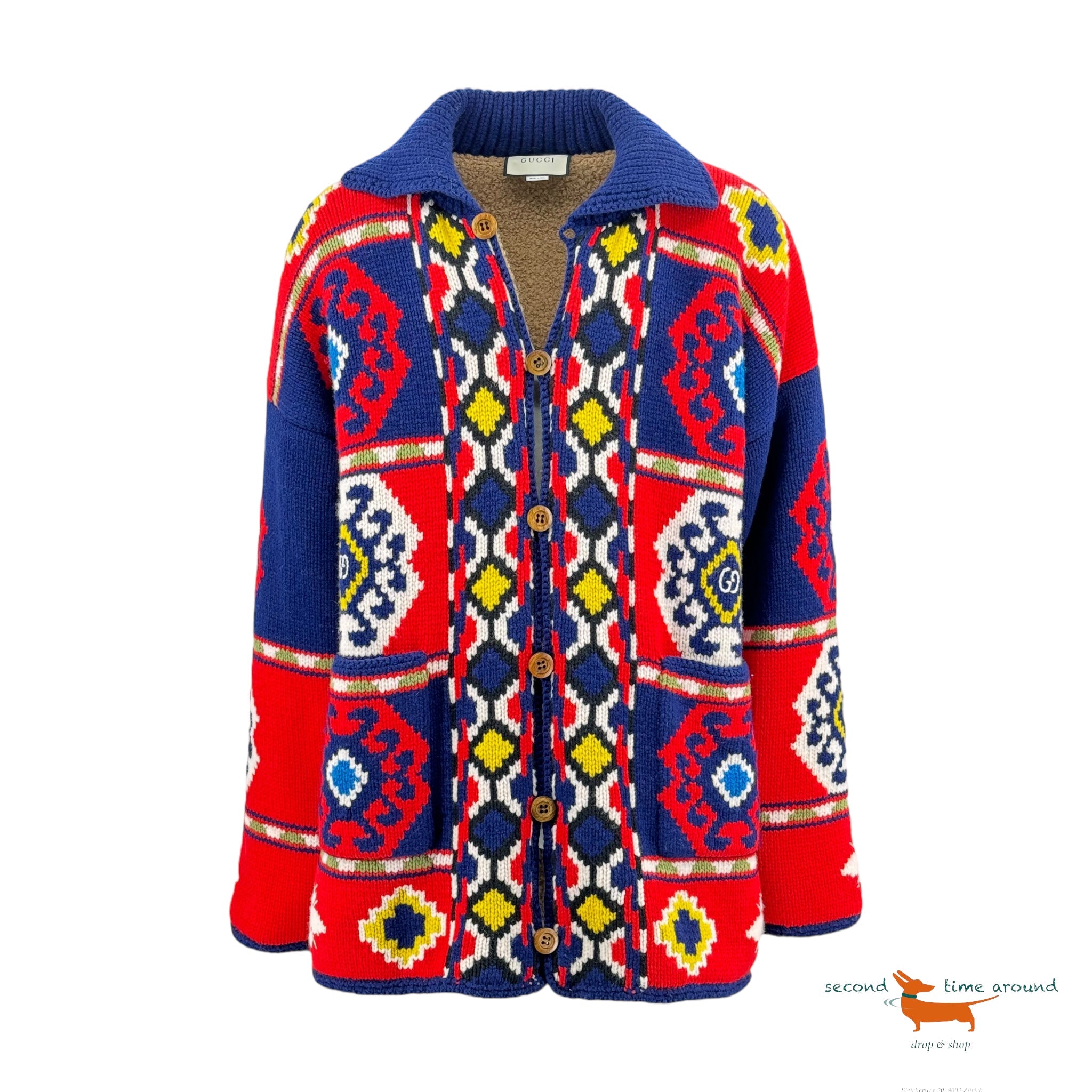 Gucci Intarsia Wool And Alpaca-Blend Cardigan Show Piece