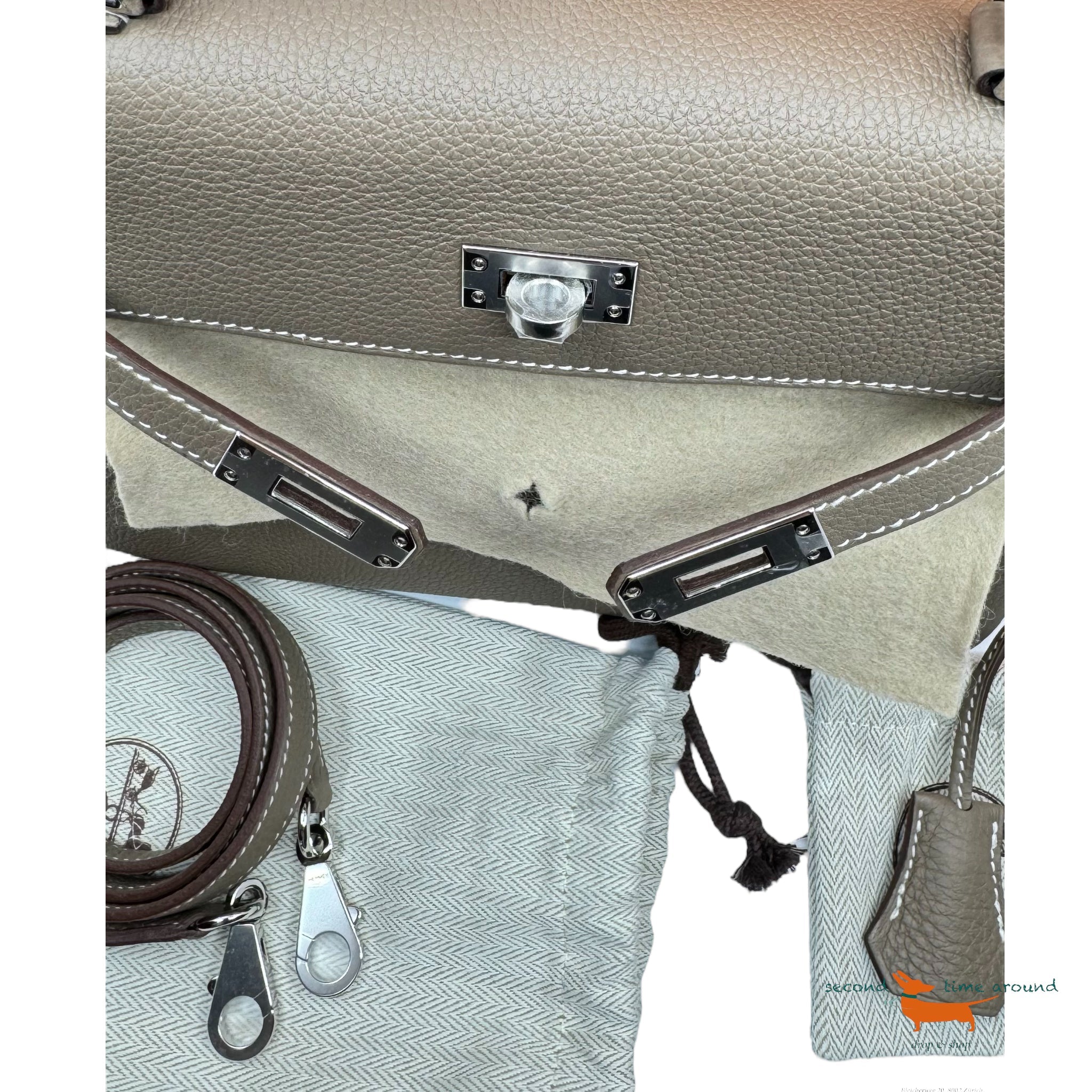 Hermès Kelly II retourne 25 Veau Togo 18 Etoupe