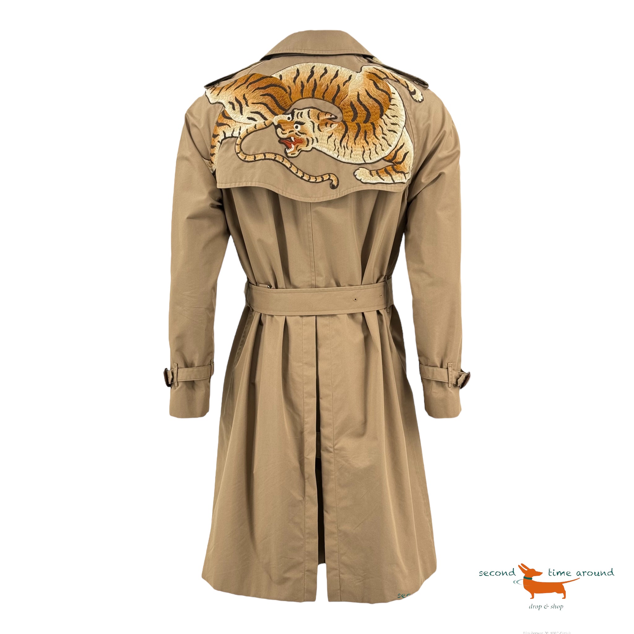 Gucci Embroidered Tiger Trench Coat