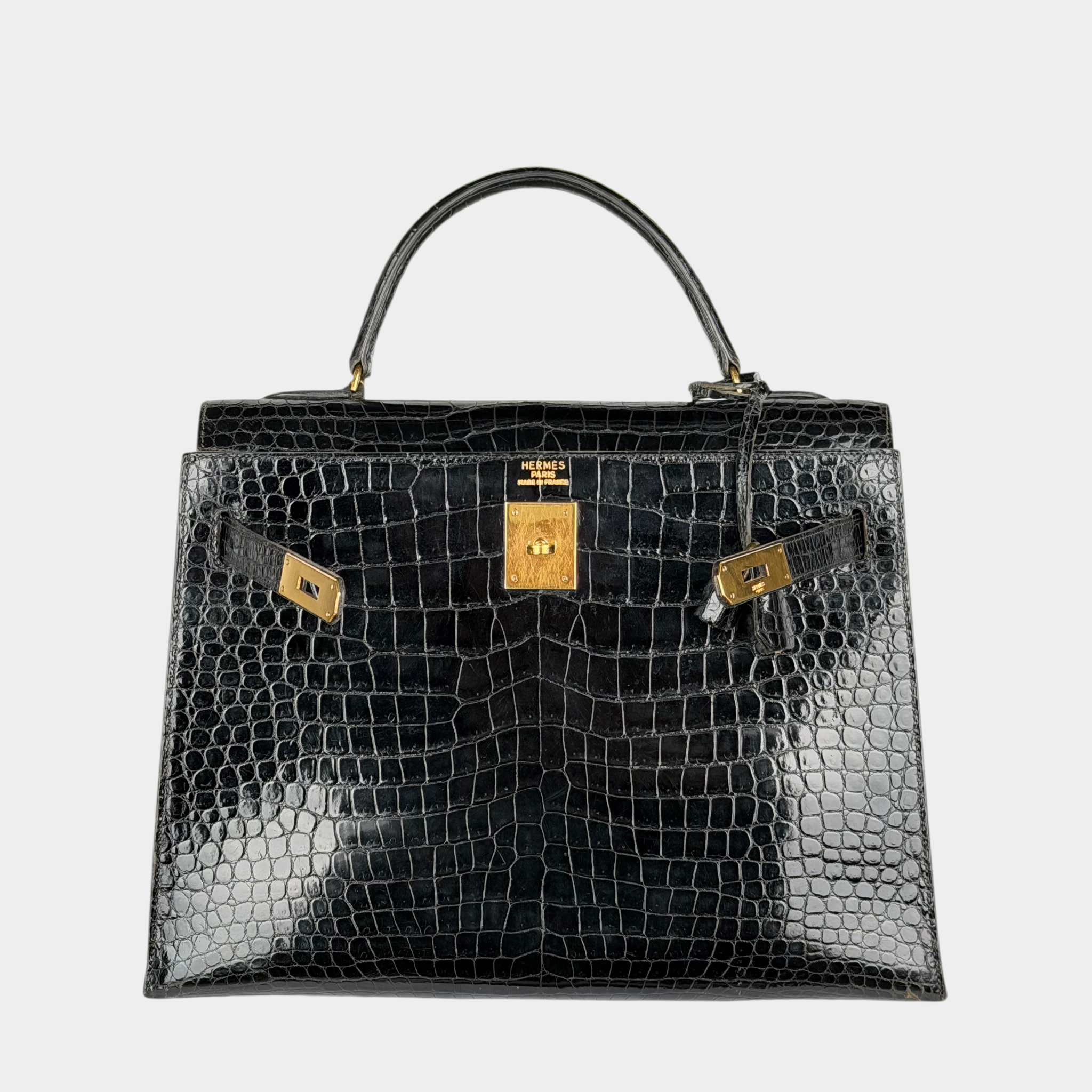 Hermes Kelly 32 Crocodile Bag