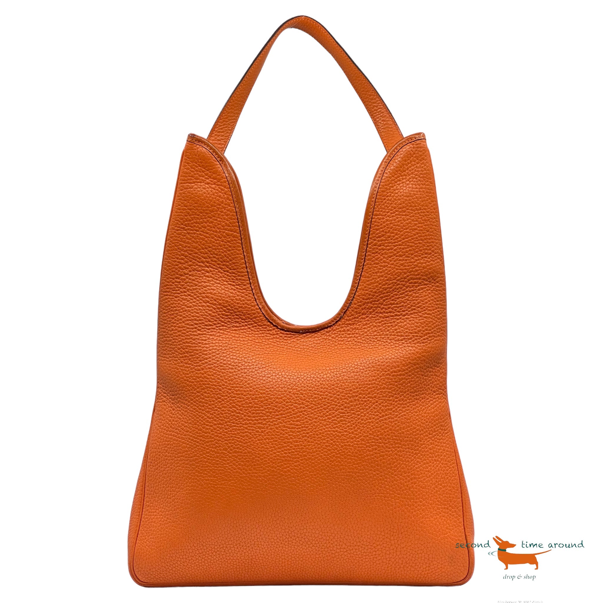 Hermes orange Clemence leather Massai Hobo Bag
