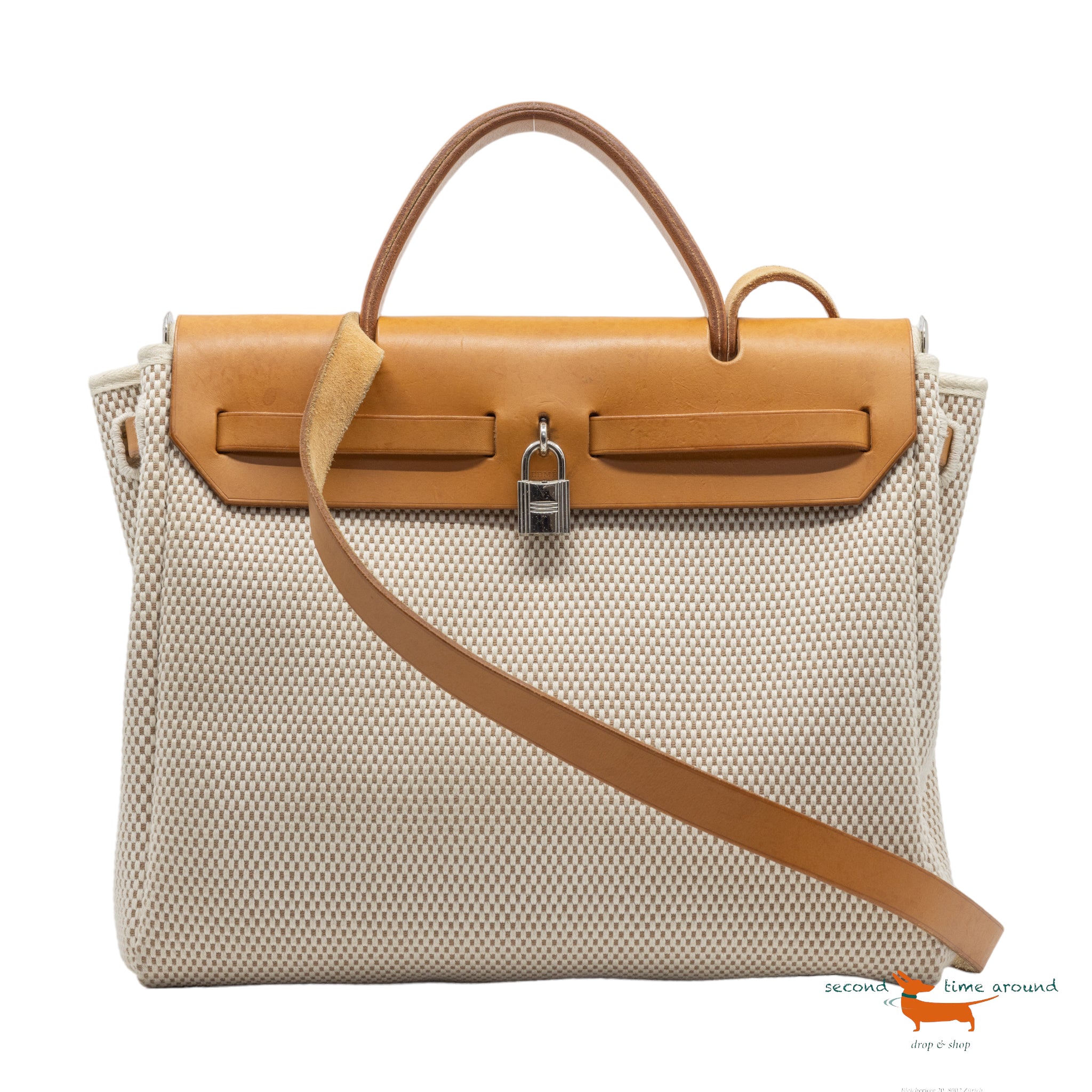 Hermes Herbag 30 Toile Bag