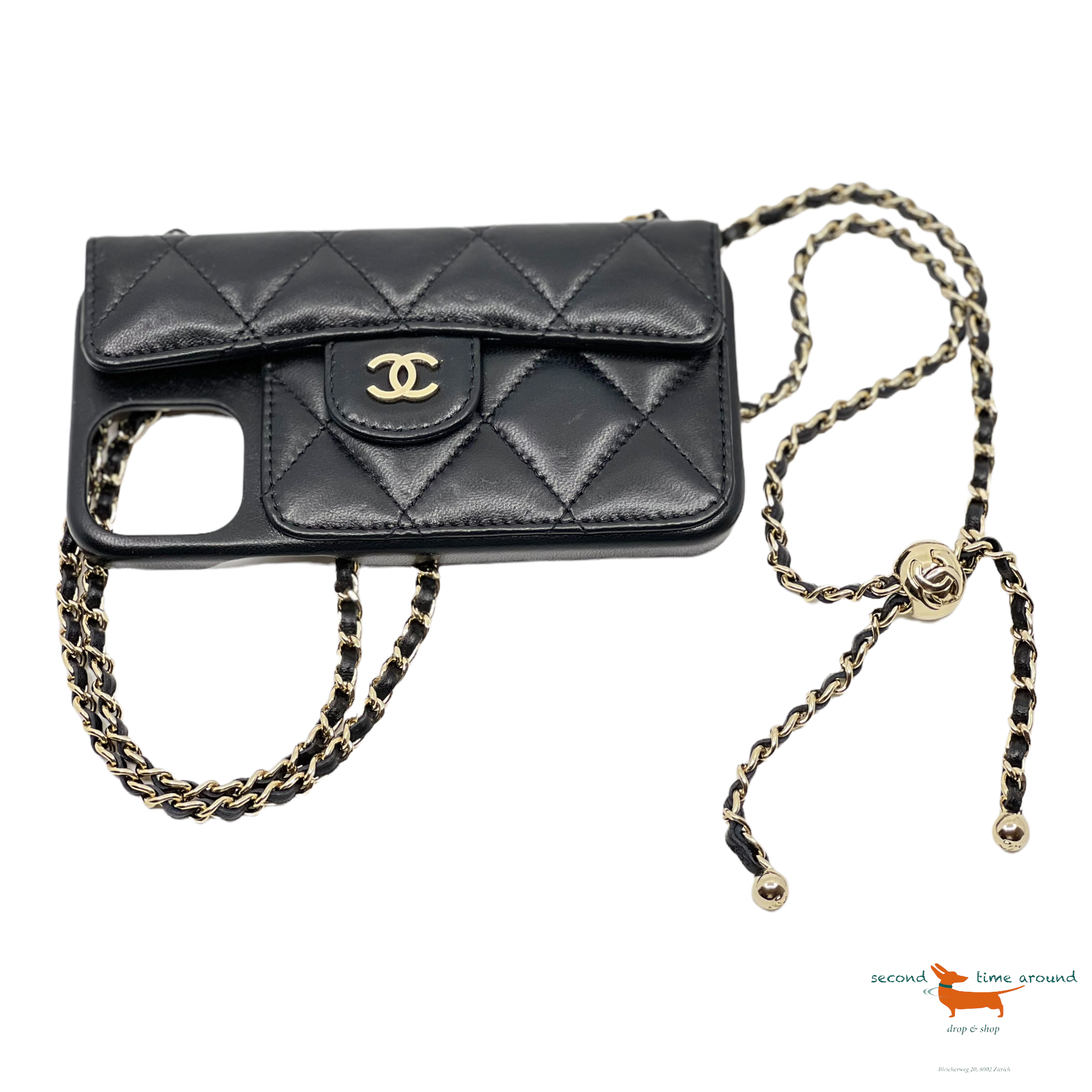 Chanel I Phone cover with chain for I phone 13 and I Phone 13 pro
