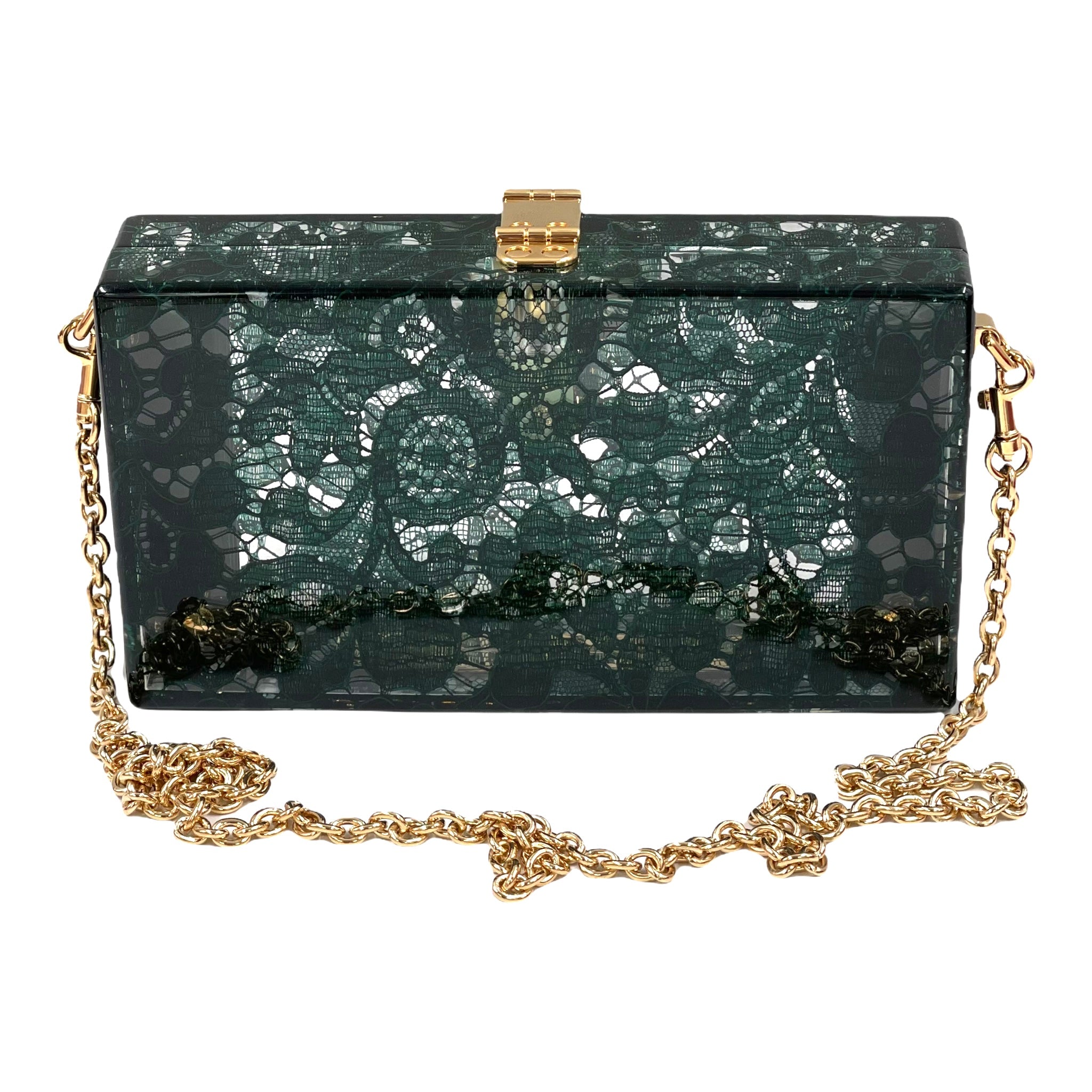 Dolce Gabbana Clutch Dolce Box - plexiglass / lace