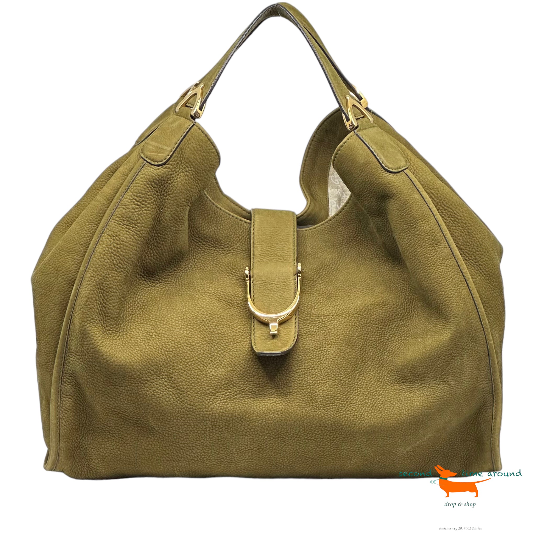 Gucci Soft Stirrup Nubuck Leather Bag