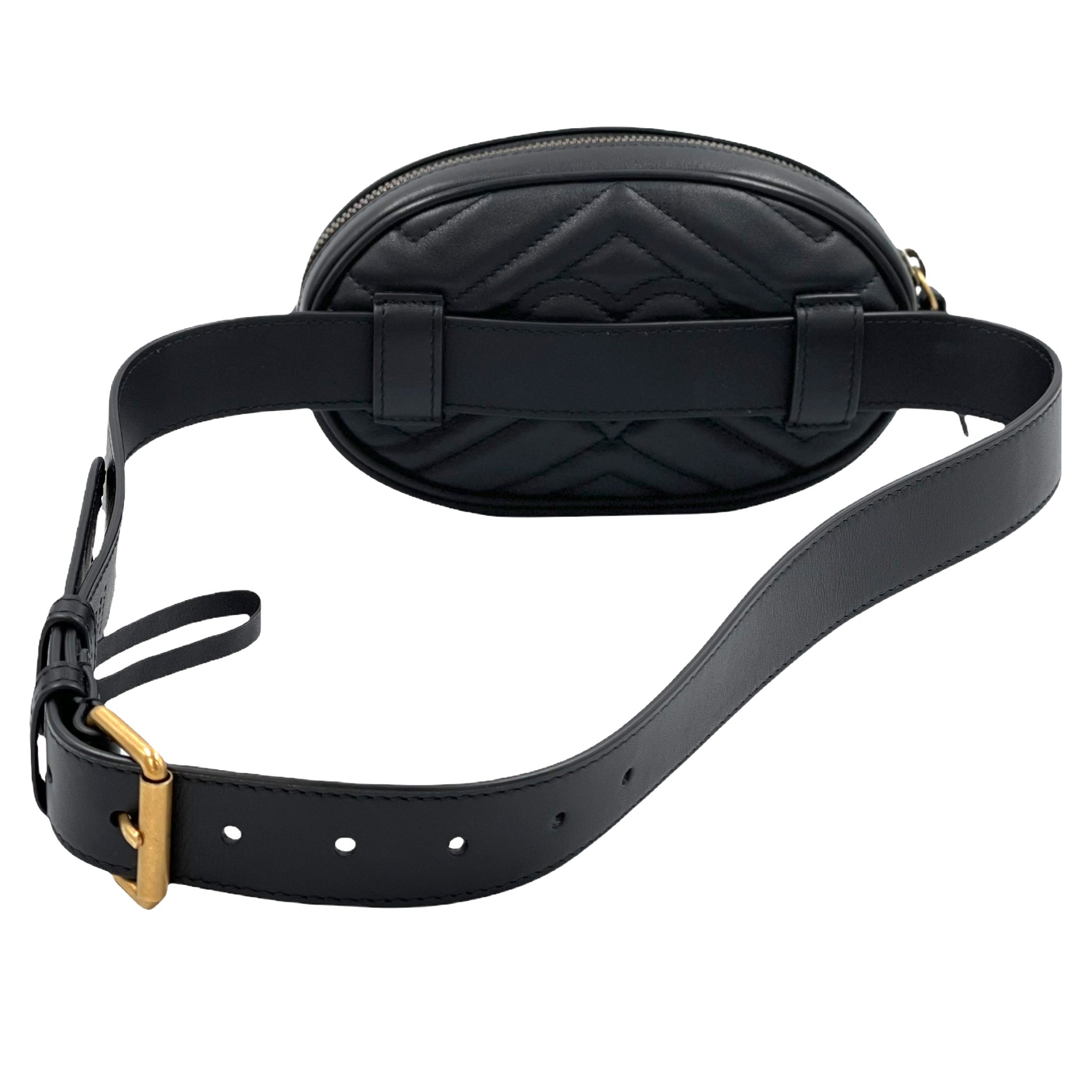 Gucci Womens Black Marmont Quilted Leather Belt Bag