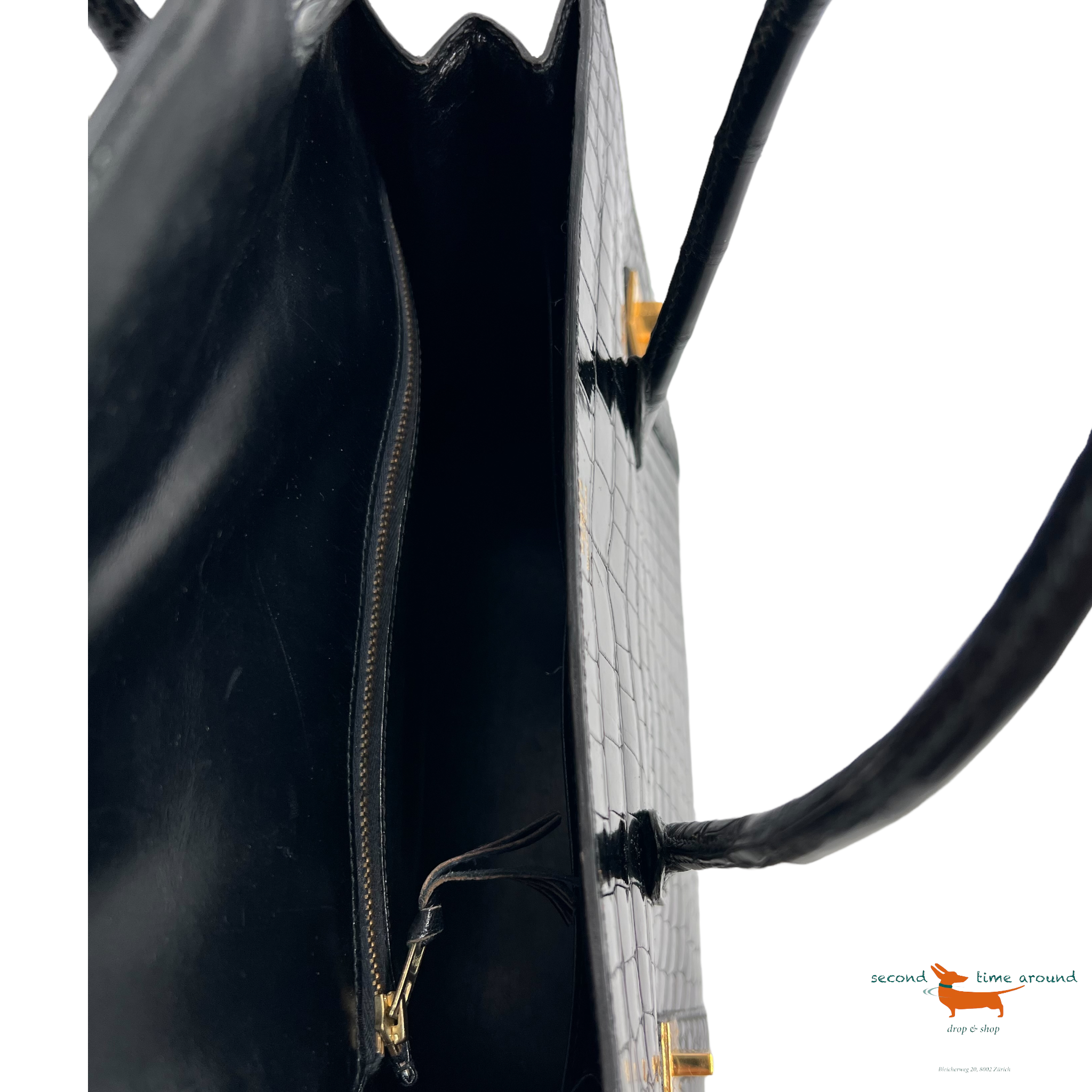 Hermes Rare Vintage Drag Bag in Lisse Niloticus Crocodile GHW