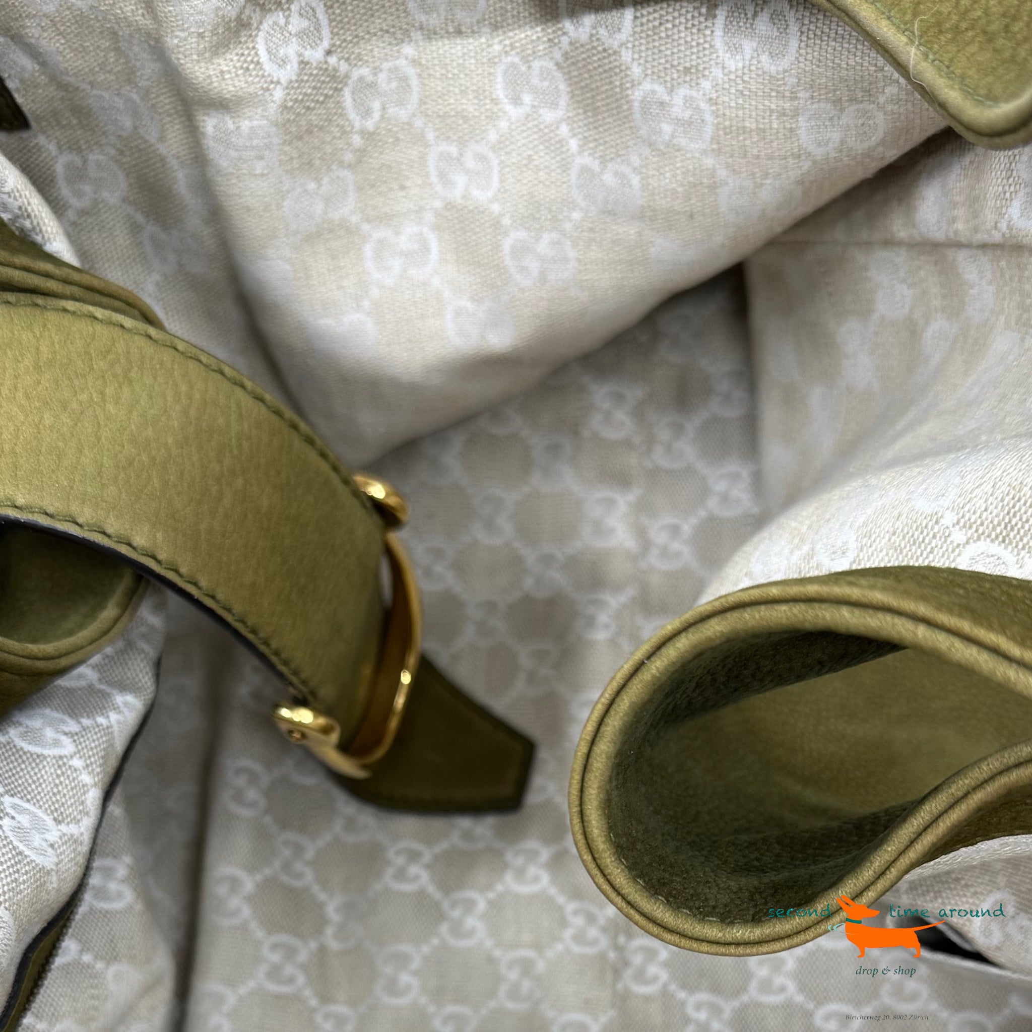 Gucci Soft Stirrup Nubuck Leather Bag