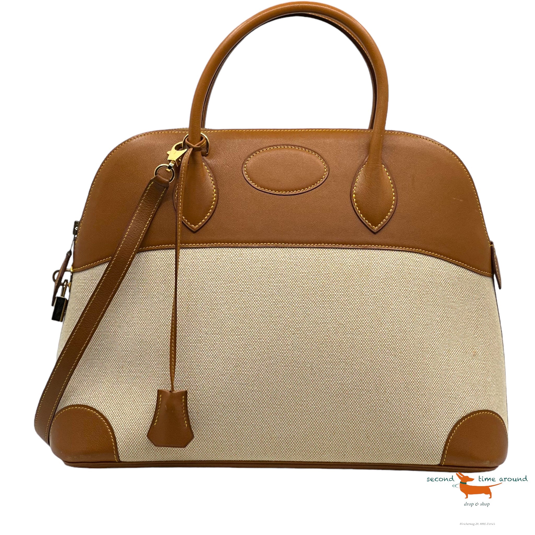 Hermes Bolide en toile marron Bag