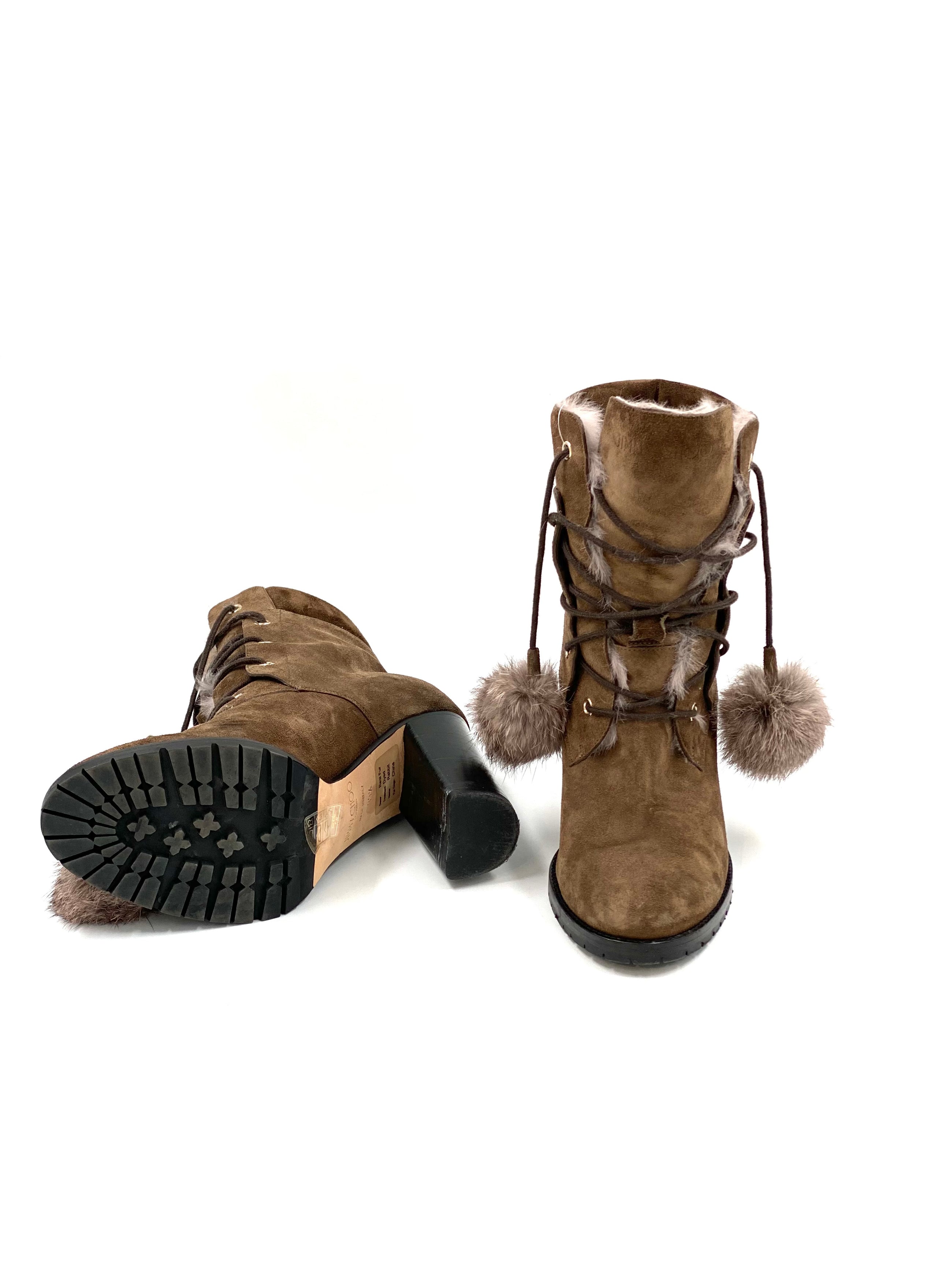 Jimmy Choo Boots Elba 95 aus Veloursleder