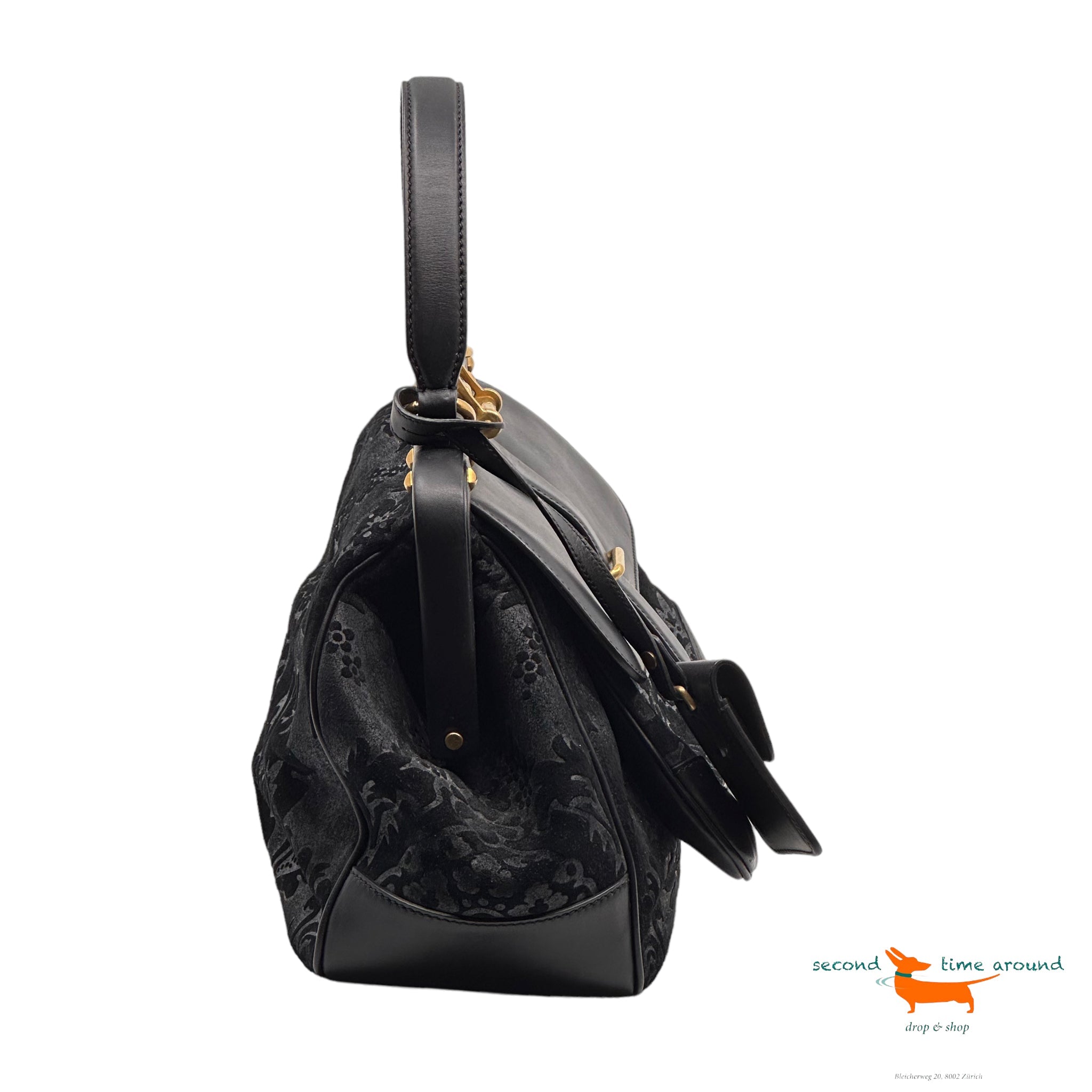 Gucci Lady Stirrup Leather Top Handle Bag