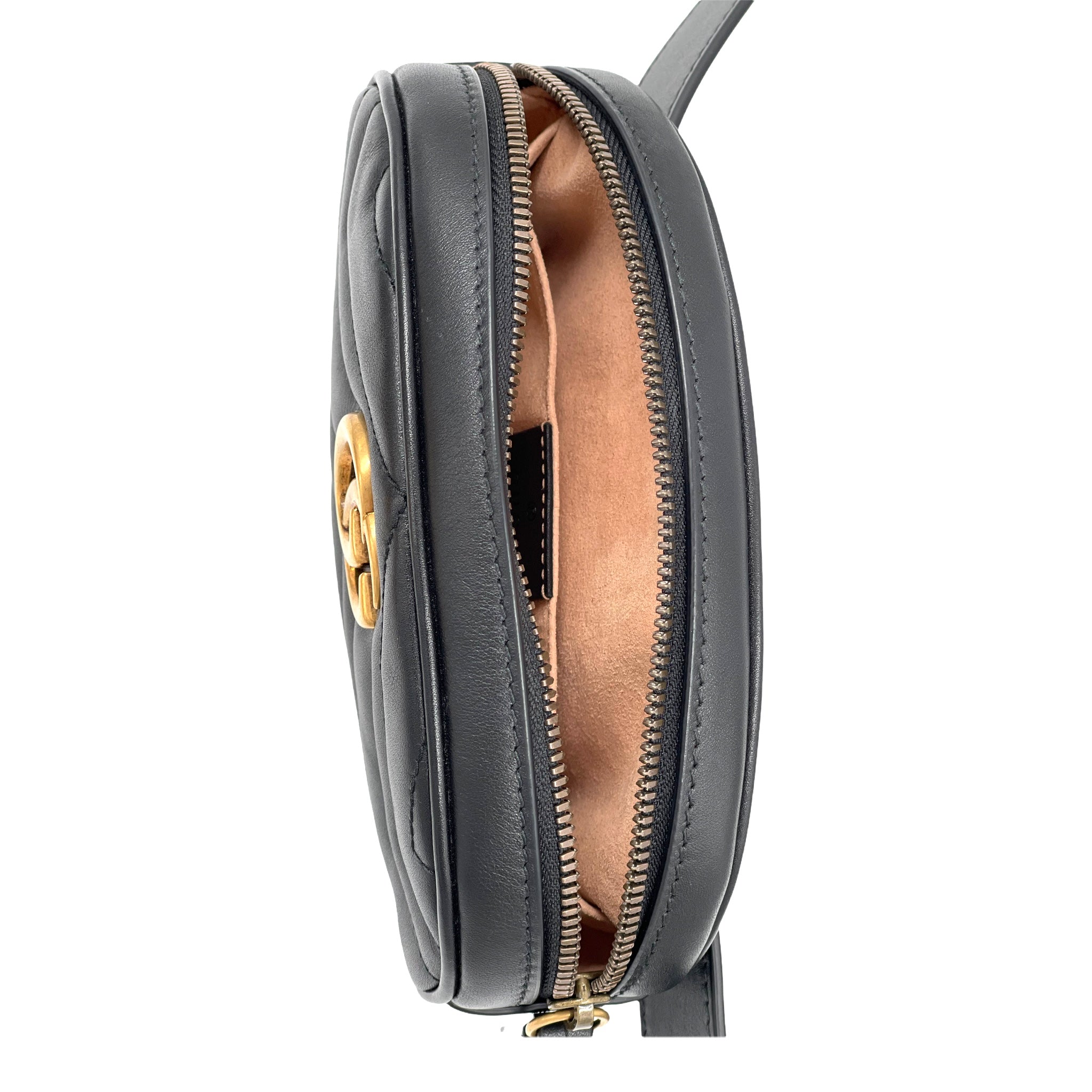 Gucci Womens Black Marmont Quilted Leather Belt Bag