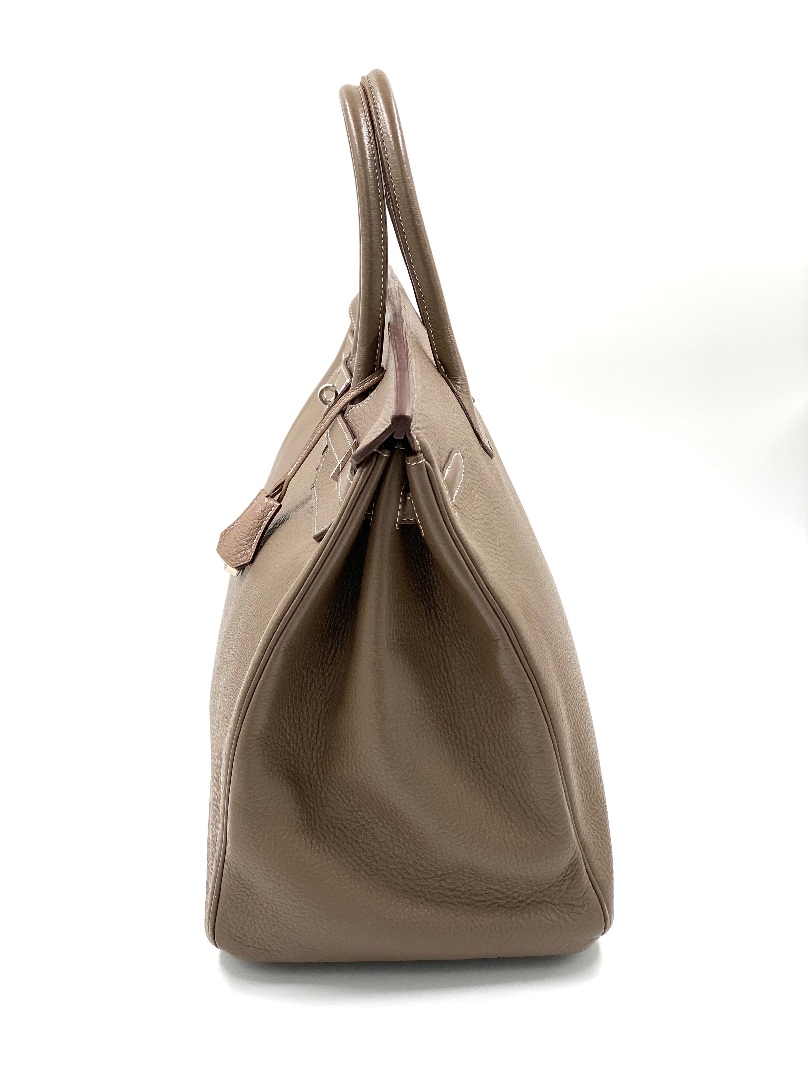 Hermes Birkin Togo Leder Etoupe 40 Cm Bag