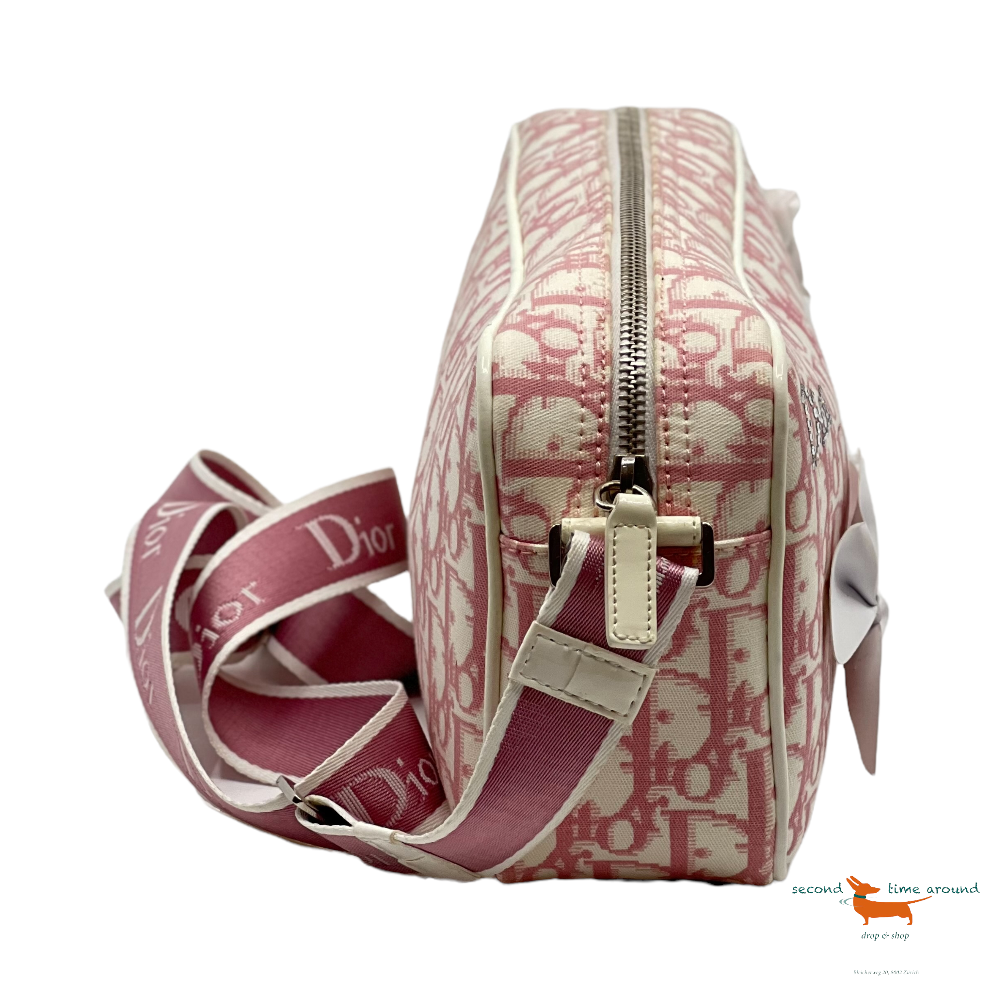 Dior Oblique Monogram Trotter Pink Coated Canvas Cross Body Bag
