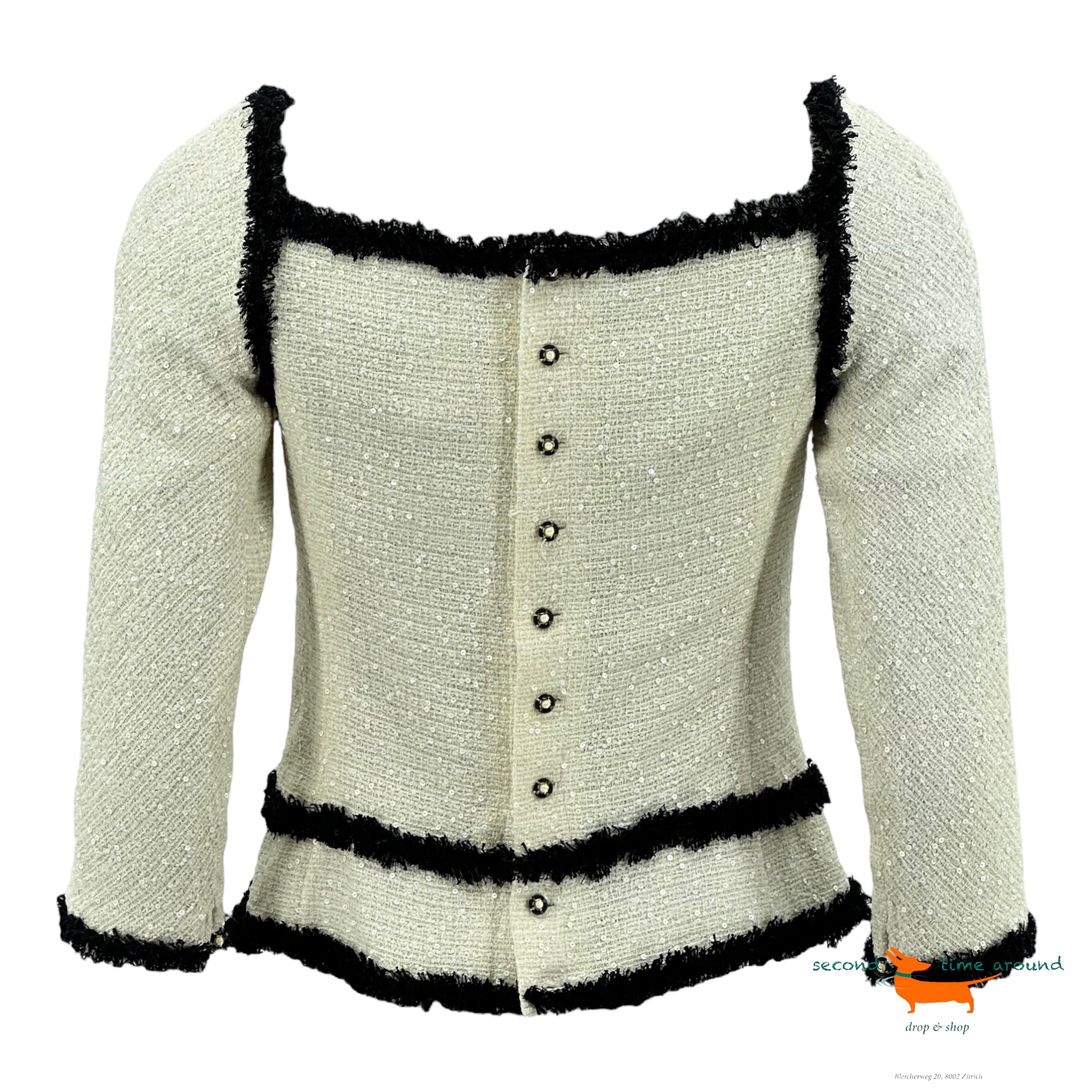 Chanel Signature Monochrome Pailletten Fantasy Tweed Jacket