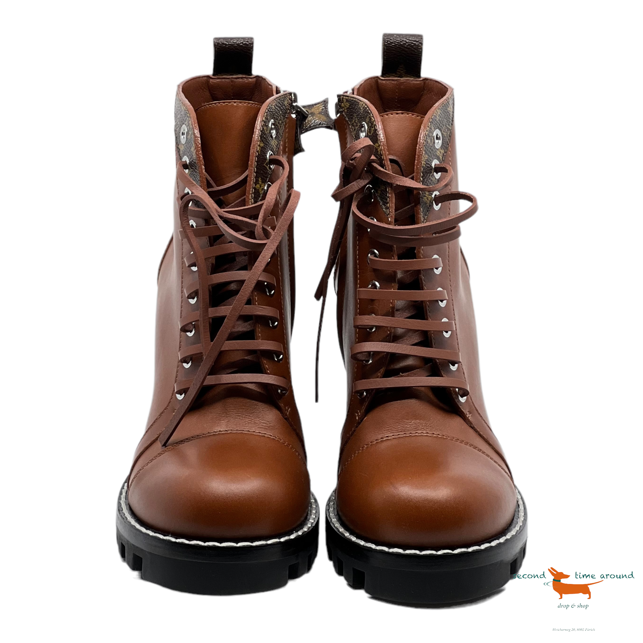 Louis Vuitton Calfskin Monogram Star Trail Ankle Boots