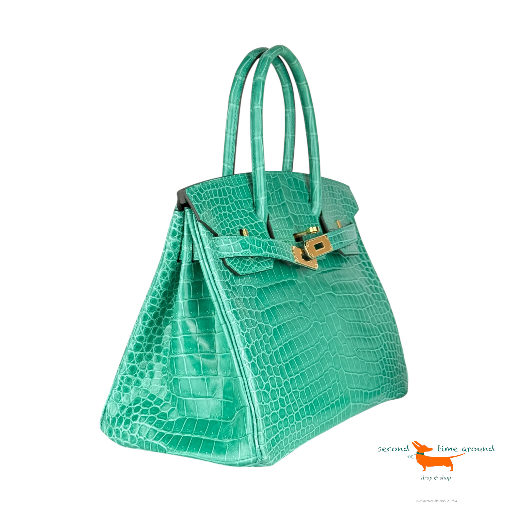 Hermes Birkin 30 Vert Jade Porosus Crocodile Limited Edition Bag