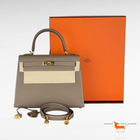 Hermes Kelly II Sellier 25 Veau Epsom 18 Etoupe Bag
