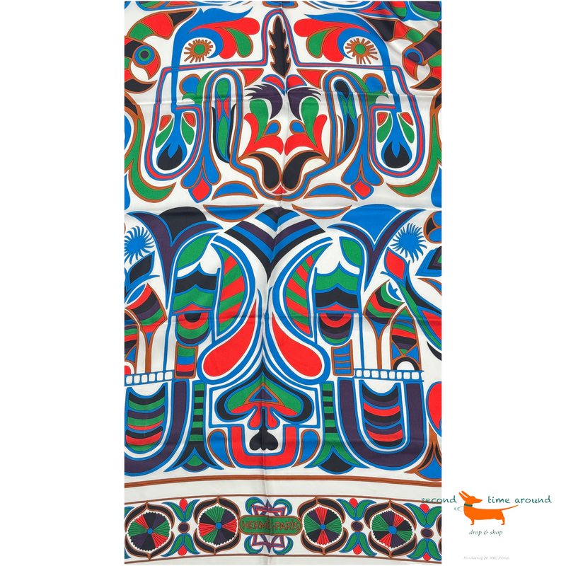 Hermes Blue Silk Twill  140x140 cm Flowers of South Africa Scarf