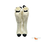 Chanel White Leather Boots