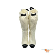 Chanel White Leather Boots