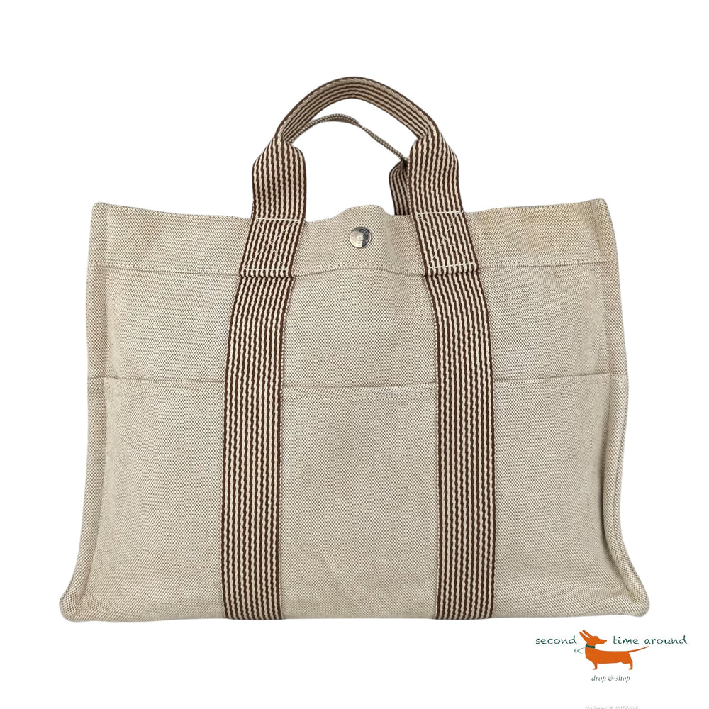 Hermes Fourre Tout Canvas Shopper Bag