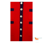 Chanel Long Cardigan Rouge en Cachemire avec Boutons Dorés