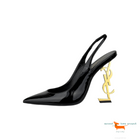 Saint Laurent Opyum Patent Leather Pumps With Gold  Heel