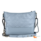 Chanel Aged Calfskin Quilted Medium Gabrielle Hobo Light Blue Bag